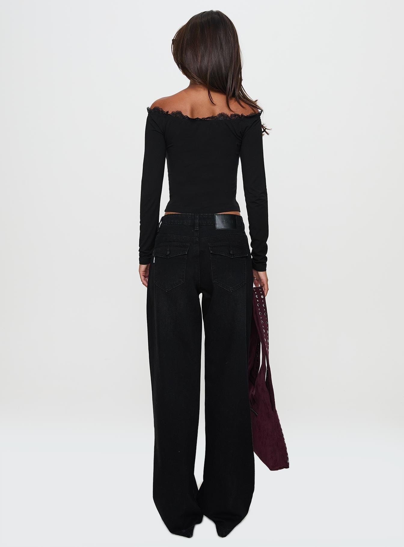 Everlong Mid Rise Straight Leg Jeans Mid Black Wash