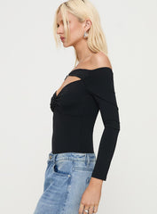 Bleue Long Sleeve Bodysuit Black