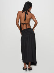 Gezabele Asymmetrical Maxi Skirt Black