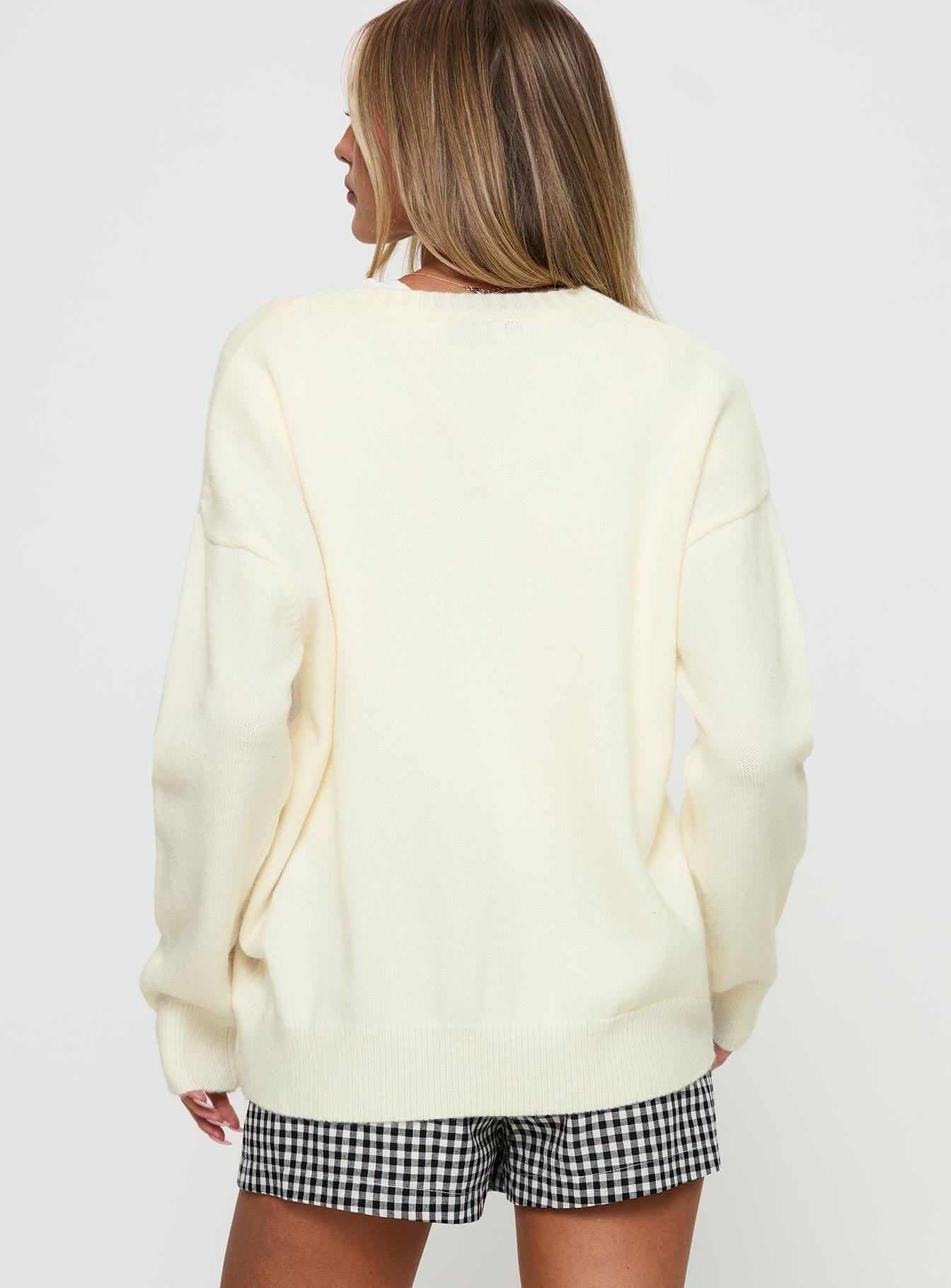 Living Is Easy Knit Sweater White