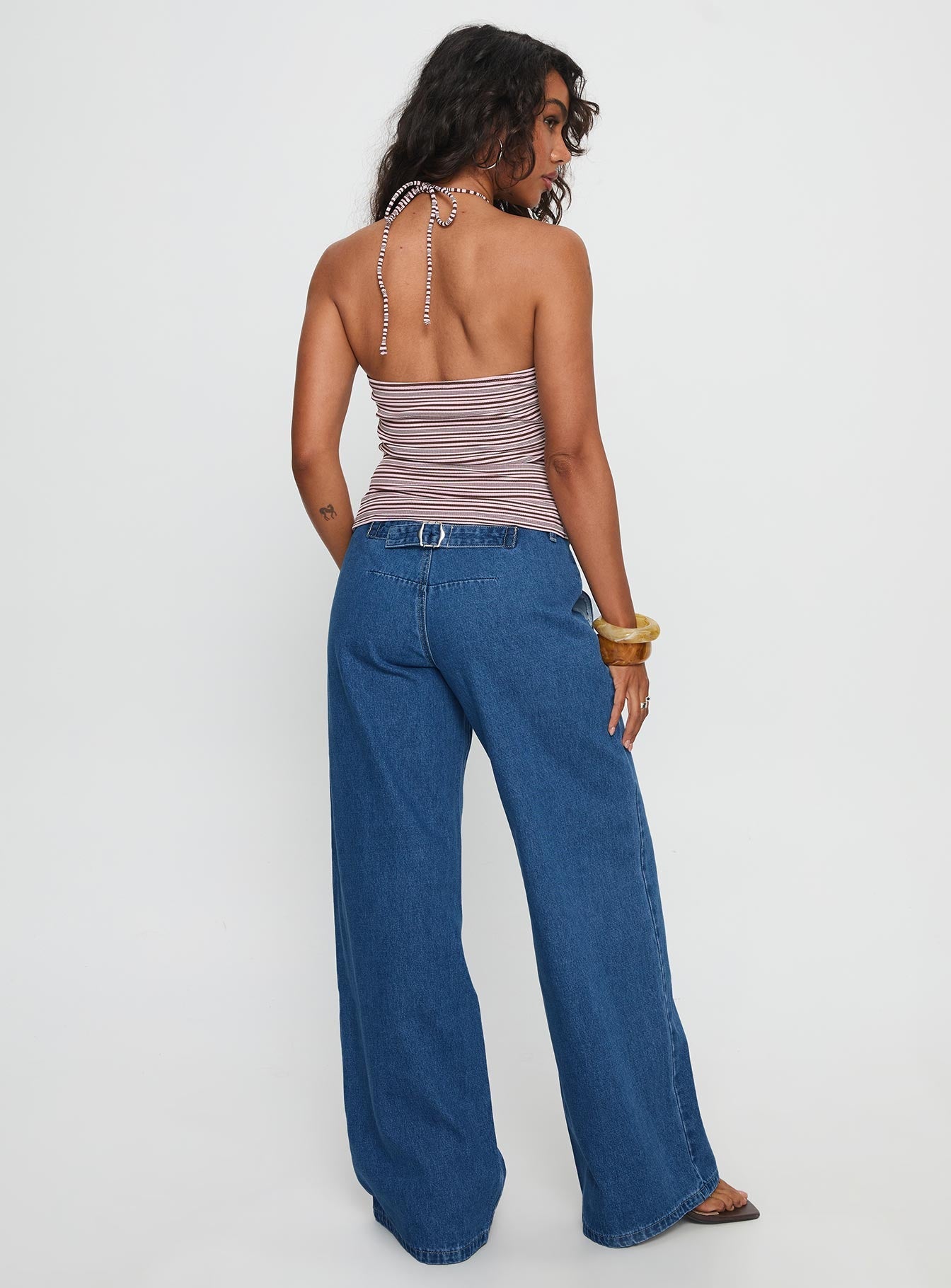 Polaris Mid Rise Straight Leg Jeans Mid Blue