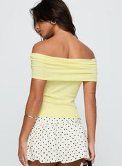 Azusa Off The Shoulder Top Yellow