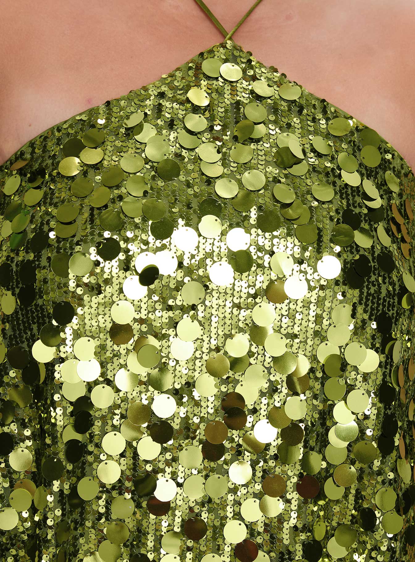 Fluorescents Halter Mini Dress Green Curve