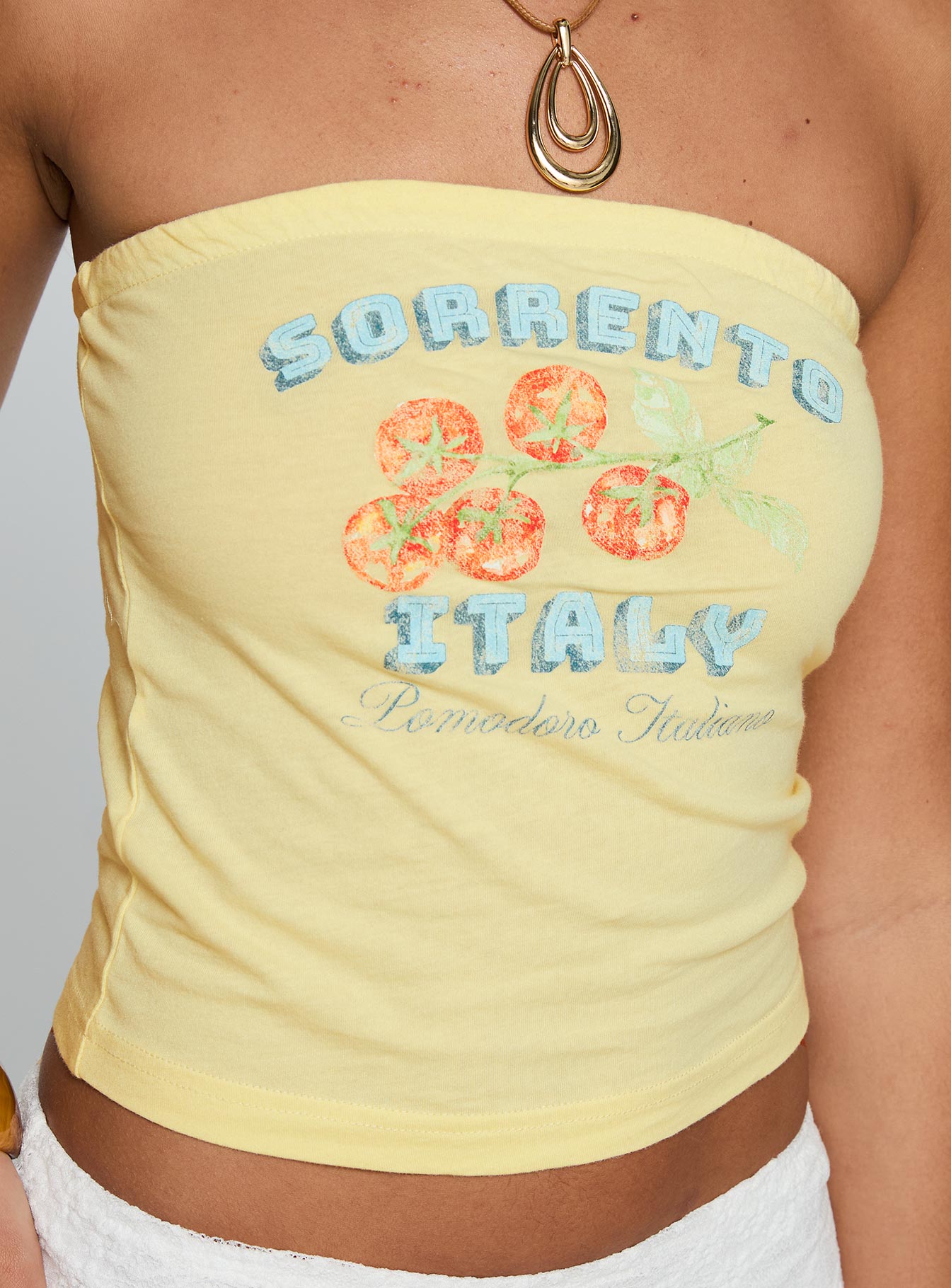Sorrento Italy Strapless Top Yellow