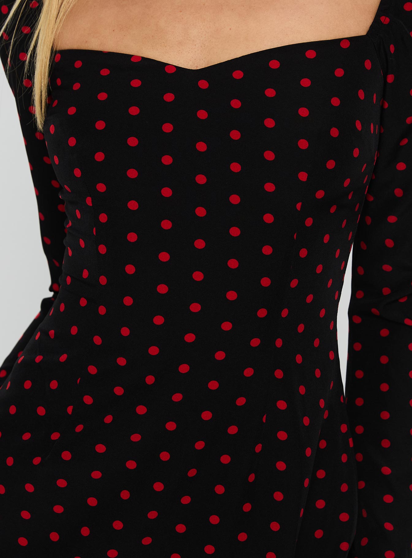 Addisen Long Sleeve Mini Dress Polka Dot