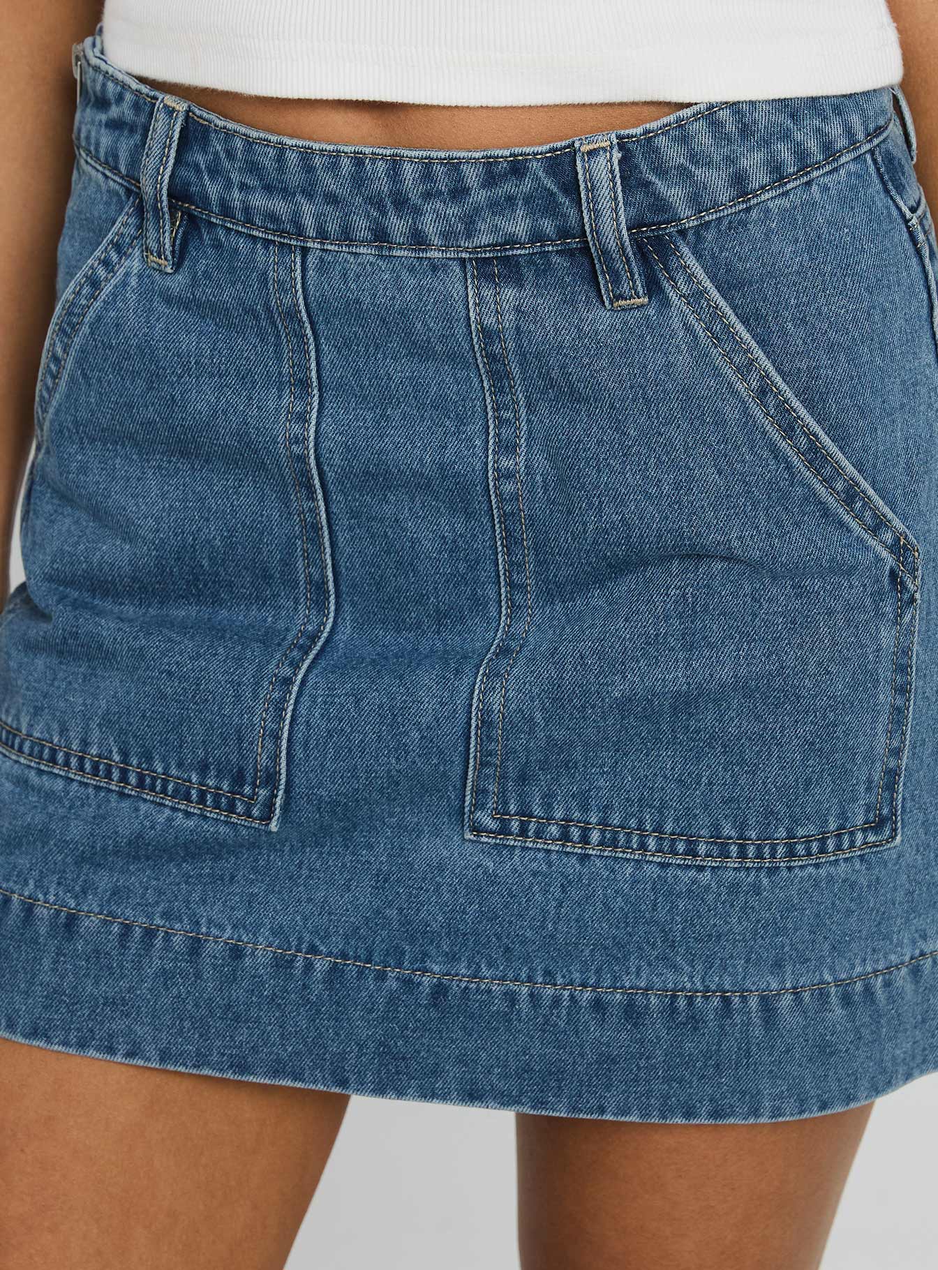Hughes Mini Skirt Light Blue Denim