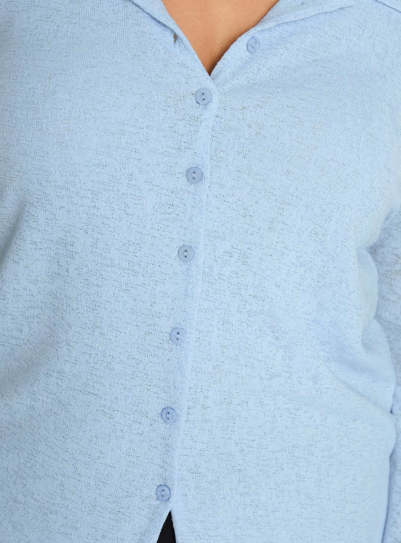 Finnean Long Sleeve Top Pale Blue Curve