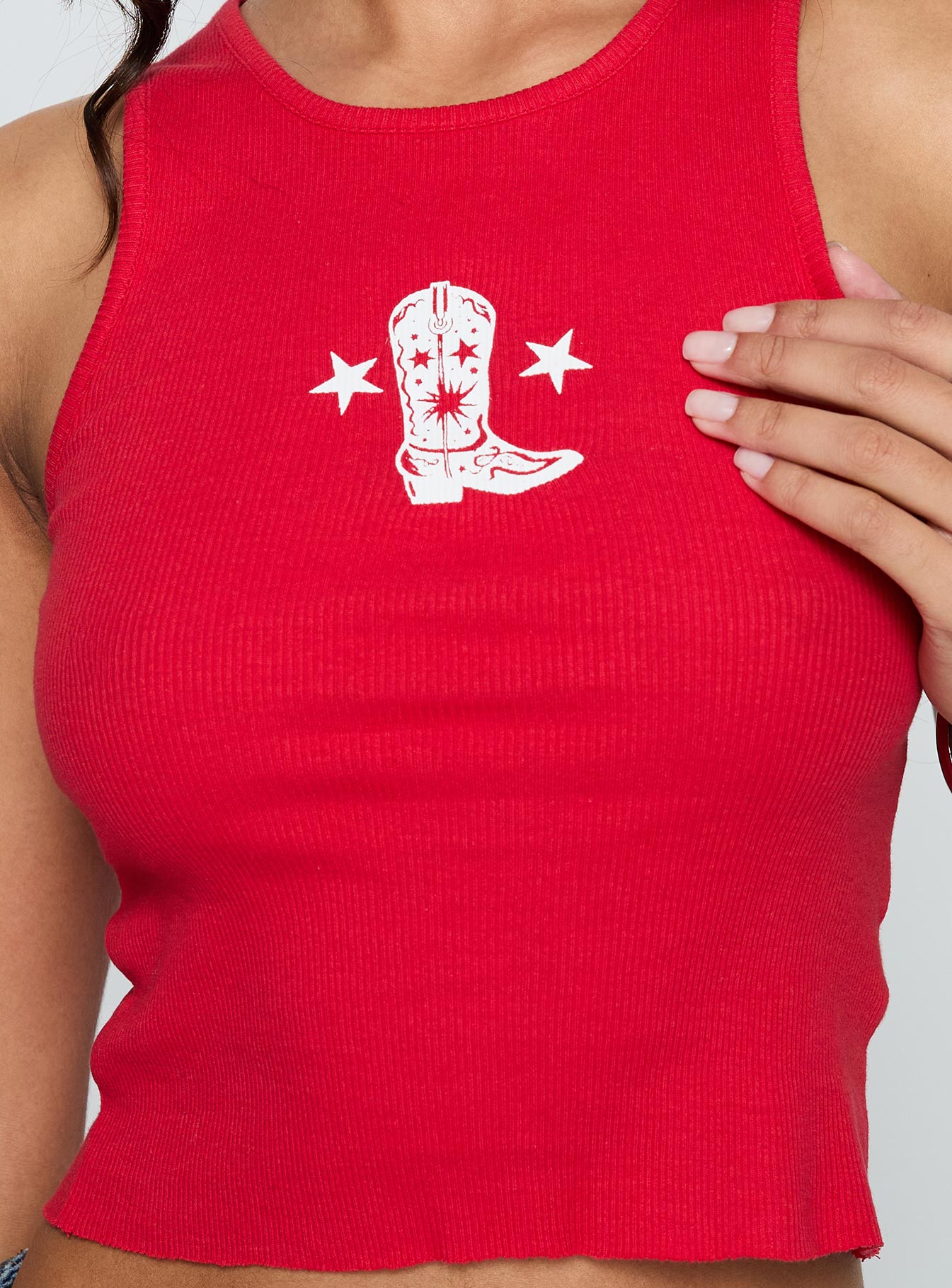 Boot Scootin Graphic Tank Top Red