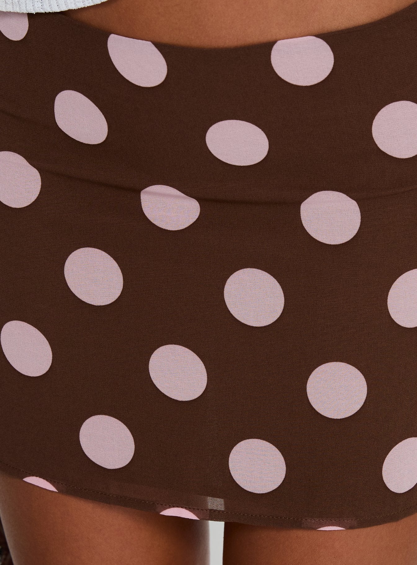 Adelaida Mini Skirt Brown / Pink Polka