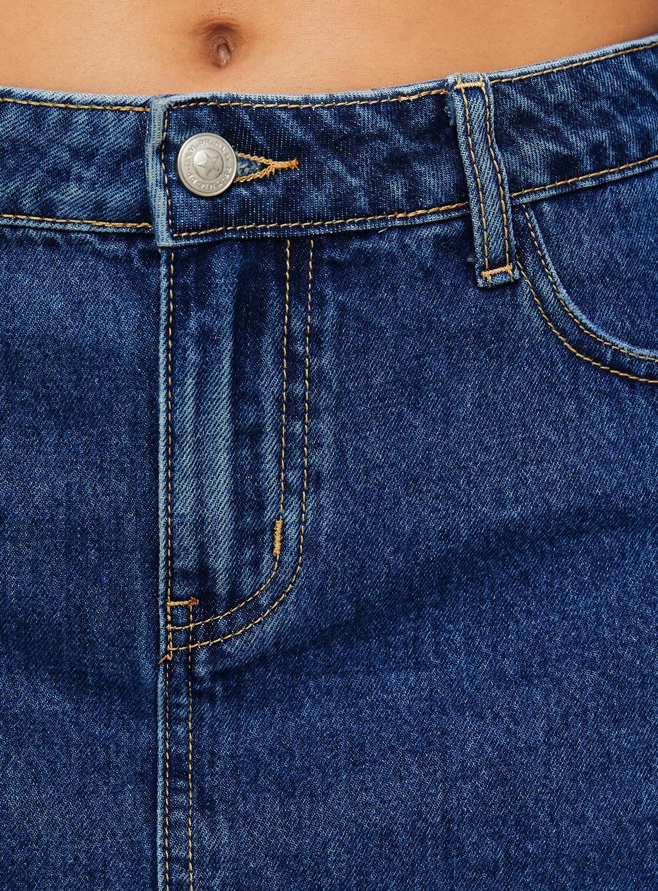 Nickei Denim Mini Skirt Mid Wash