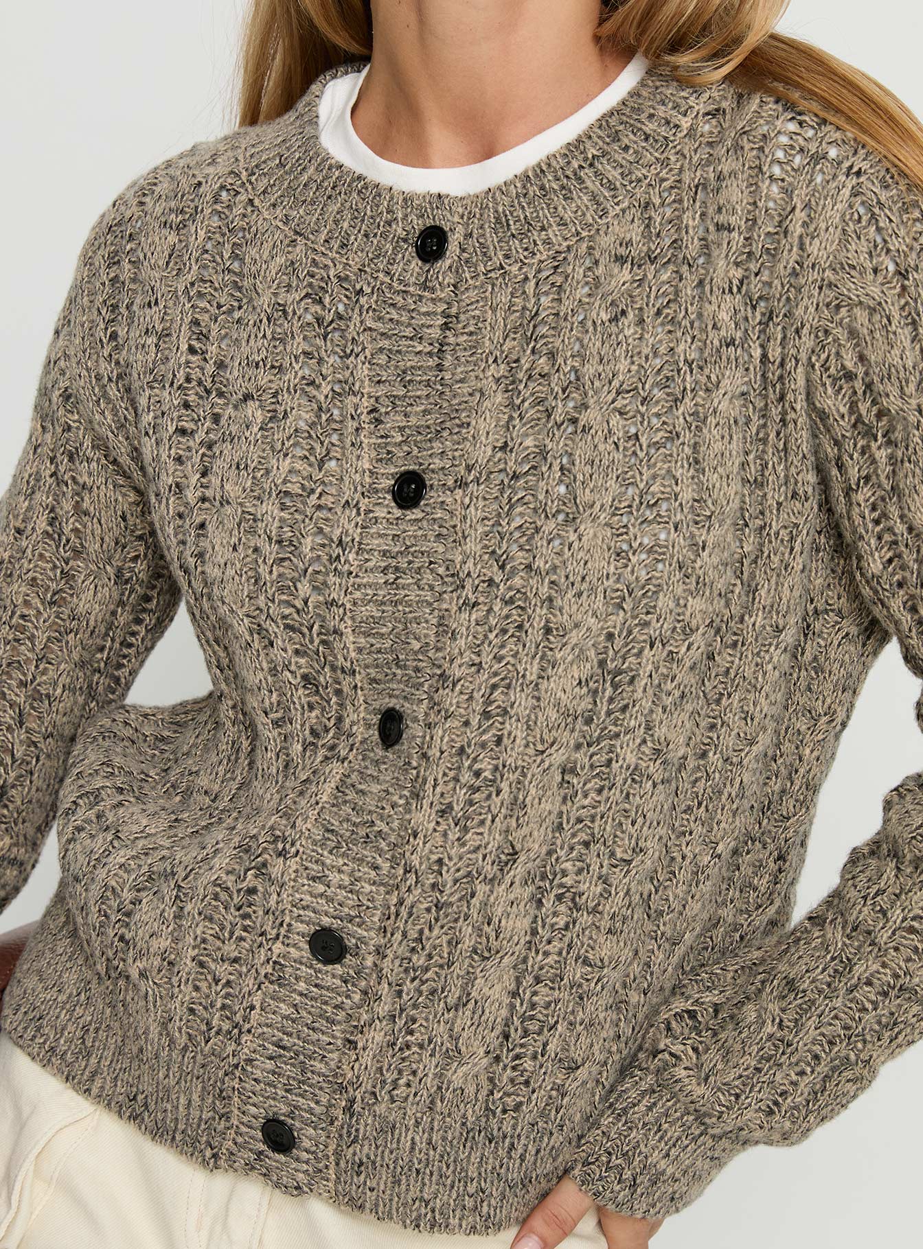 Kaytee Button Up Knit Cardigan Grey