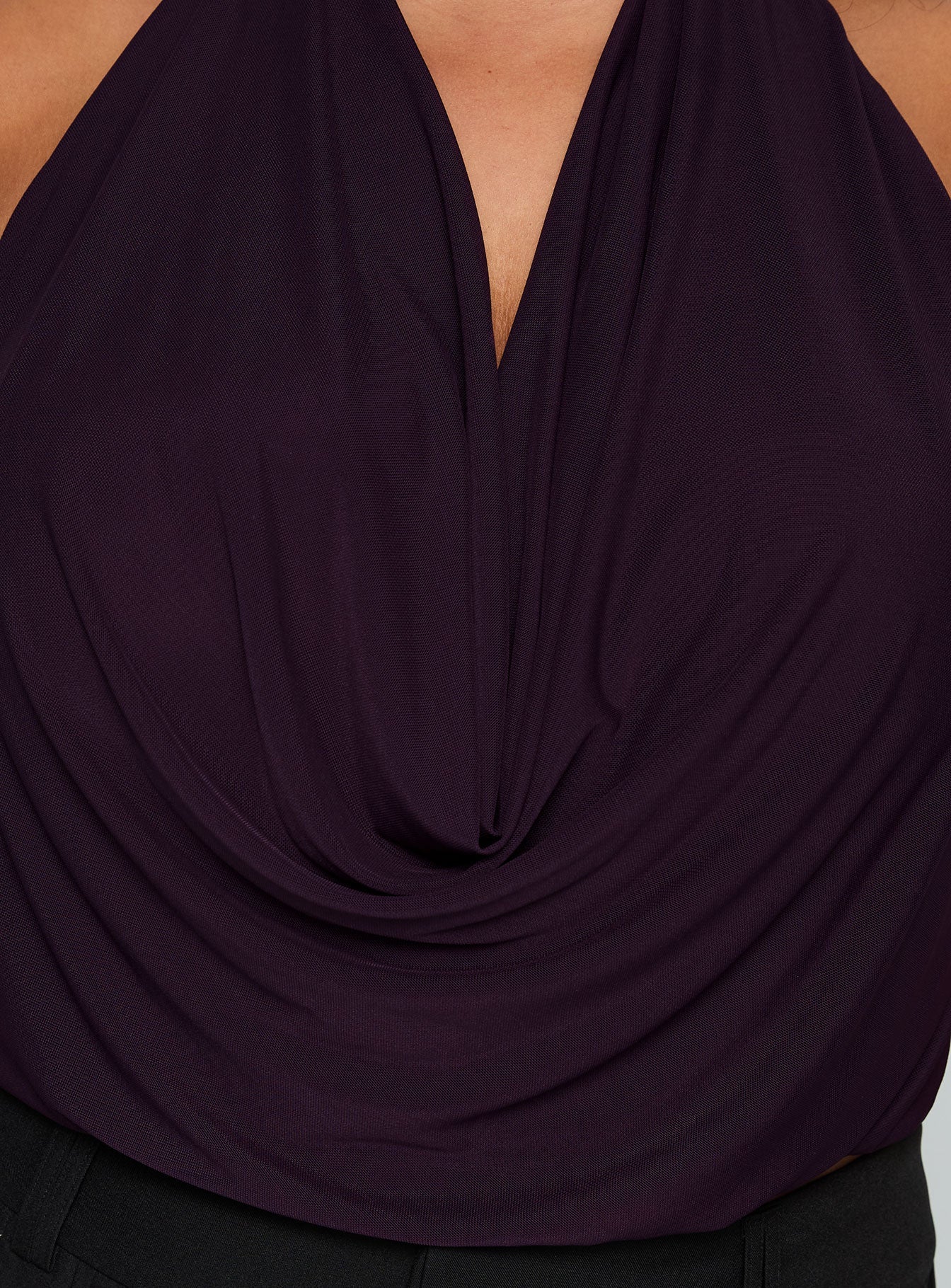 Carefree Days Cowl Neck Top Purple Curve