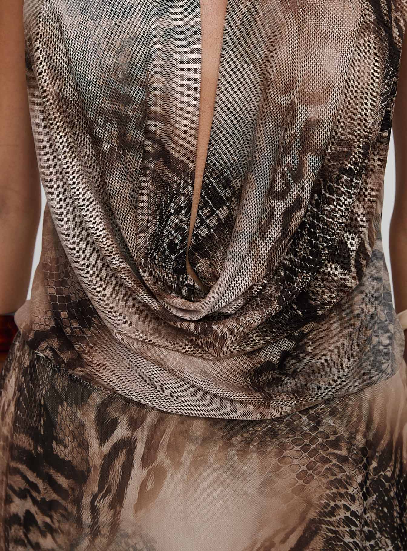 Bossa Nova Halter Mini Dress Snake