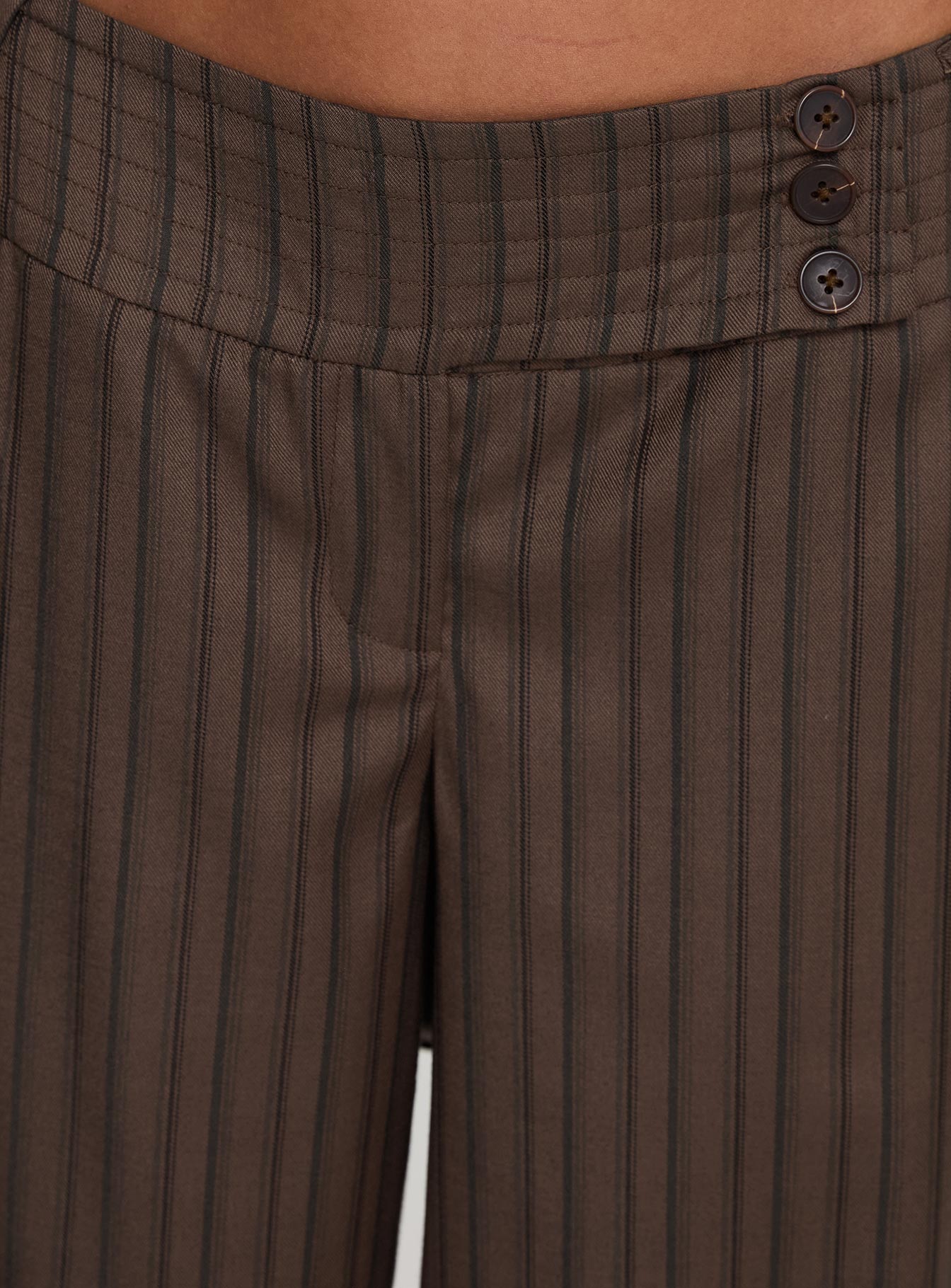 Cedars Low Rise Pant Brown Stripe