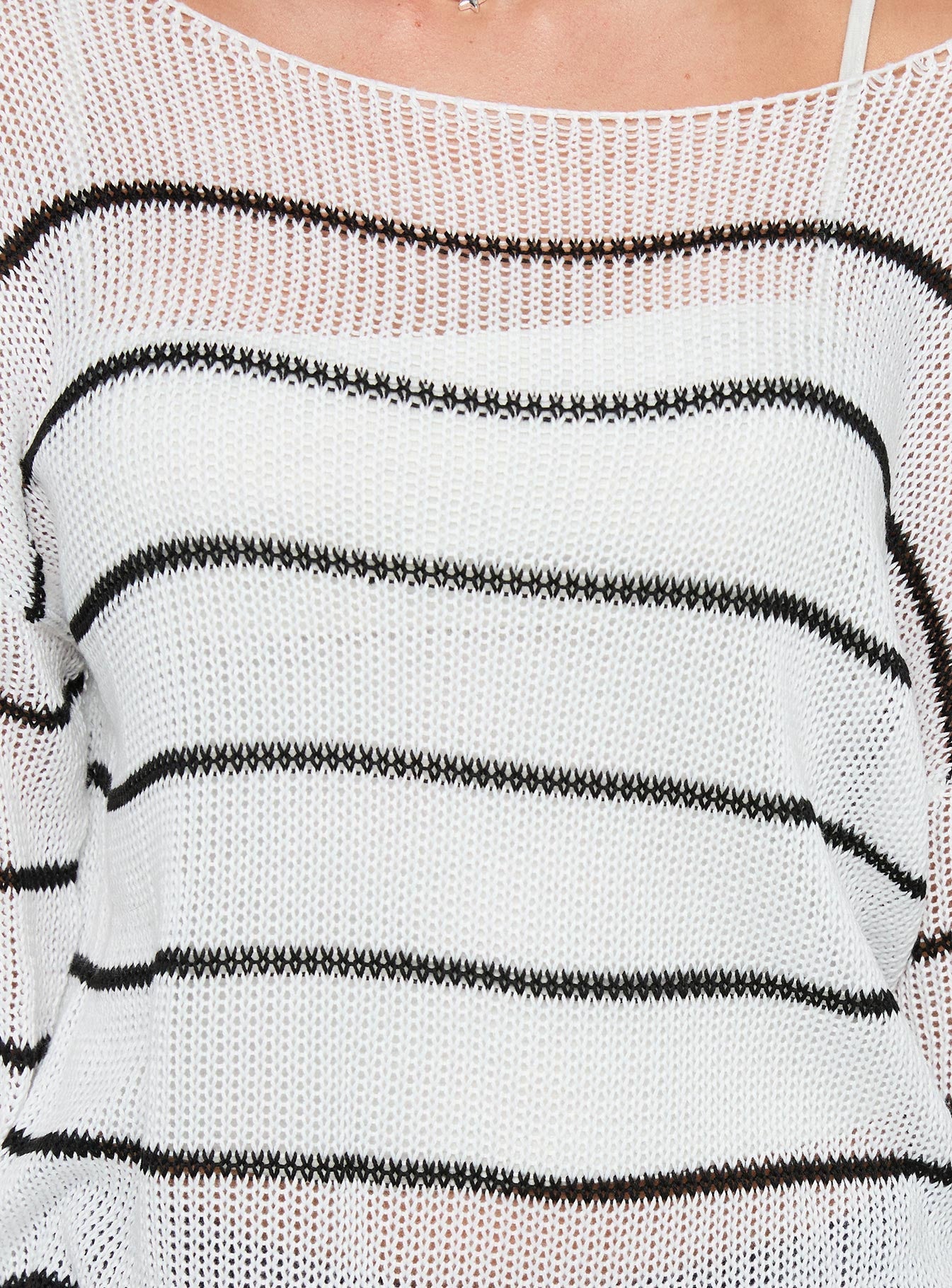 Alperton Knit Sweater Cream Stripe