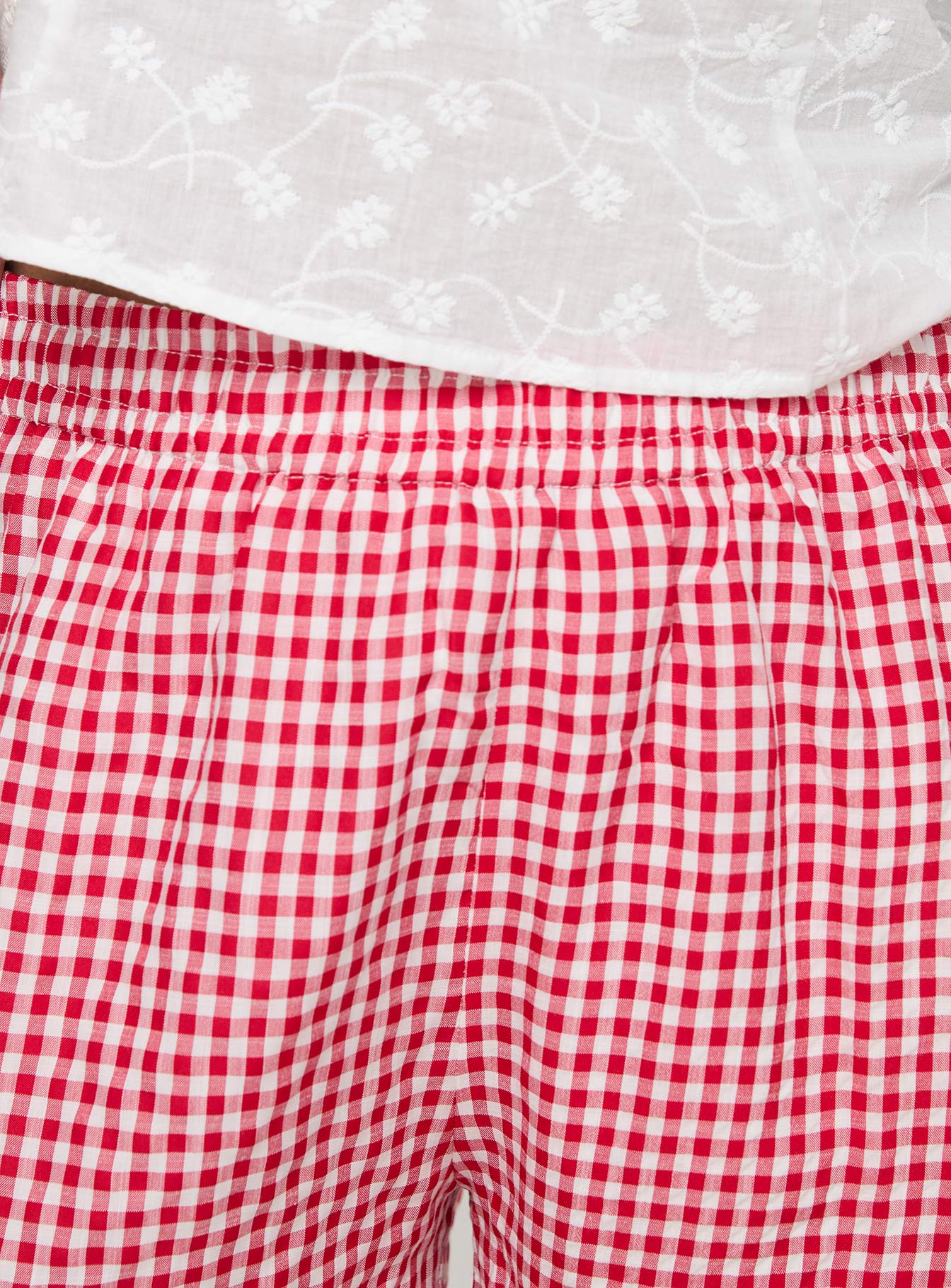 Beach House Shorts Red / White Gingham Curve