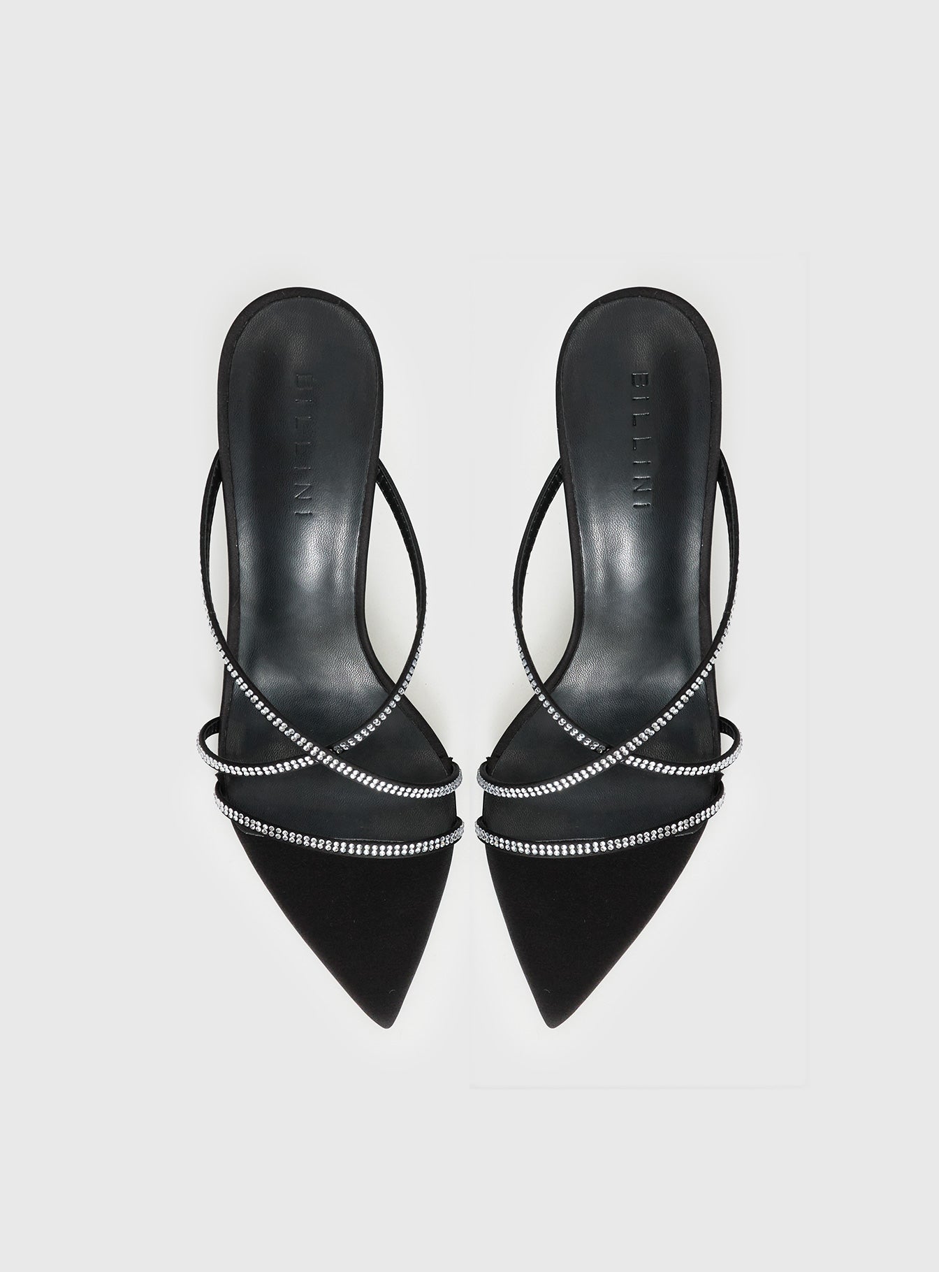 Billini Effy Heels Black Satin Diamante