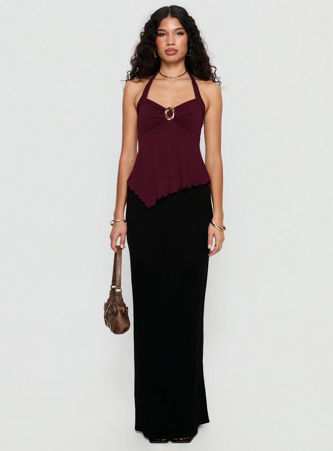 Attina Hardware Detail Top Plum