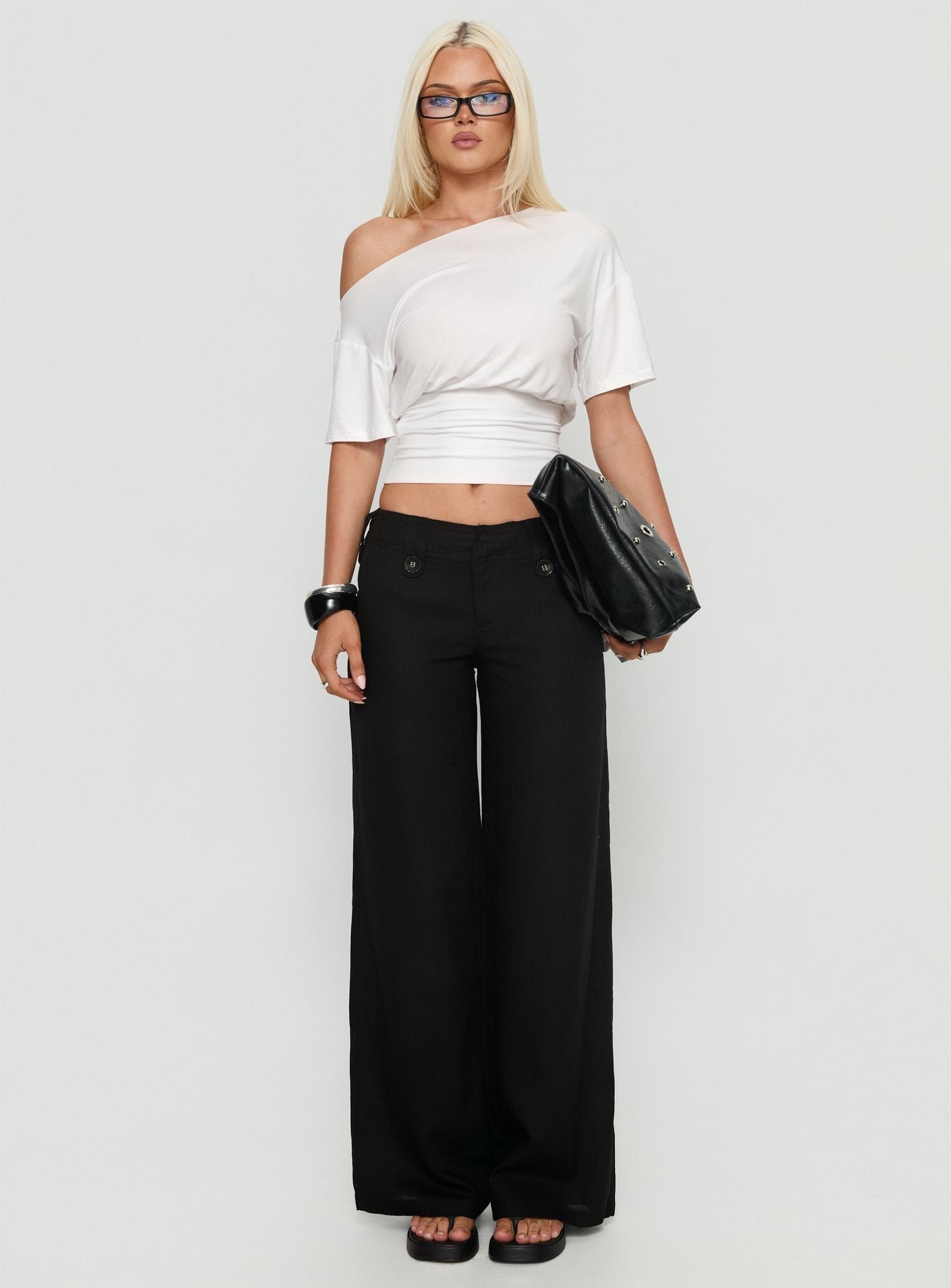 Pedra Wide Leg Pant Black