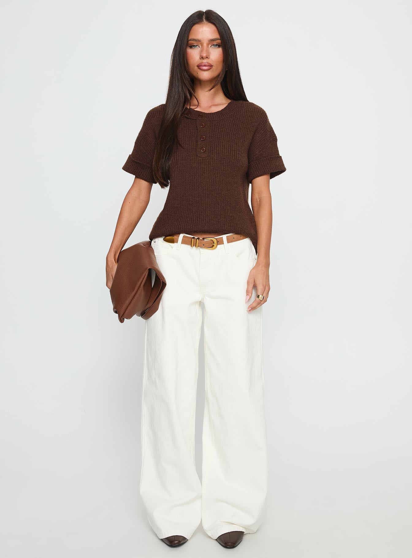 Ramos Low Rise Wide Leg Jeans White
