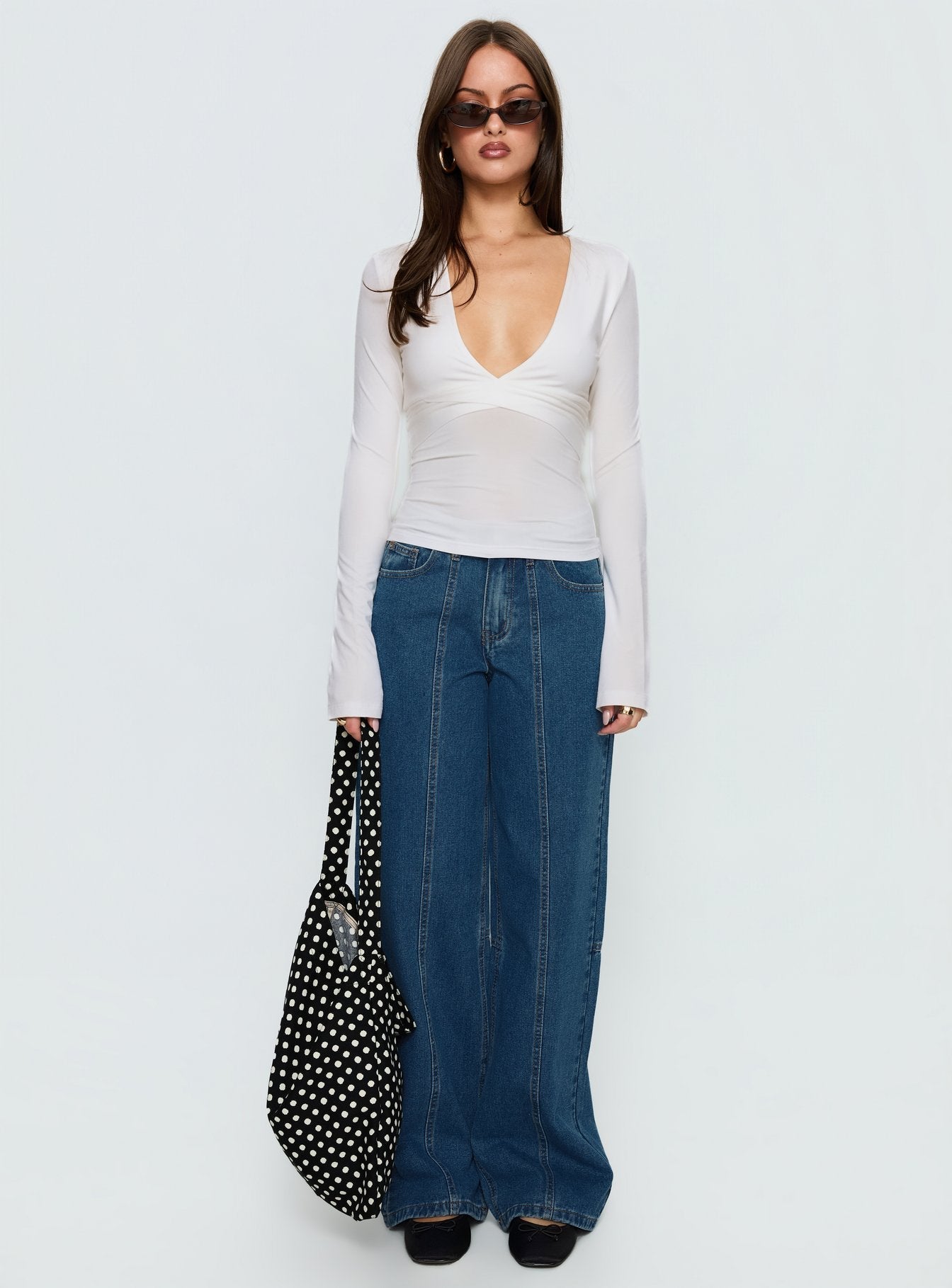 Lando Low Rise Straight Leg Jeans Mid Blue Wash