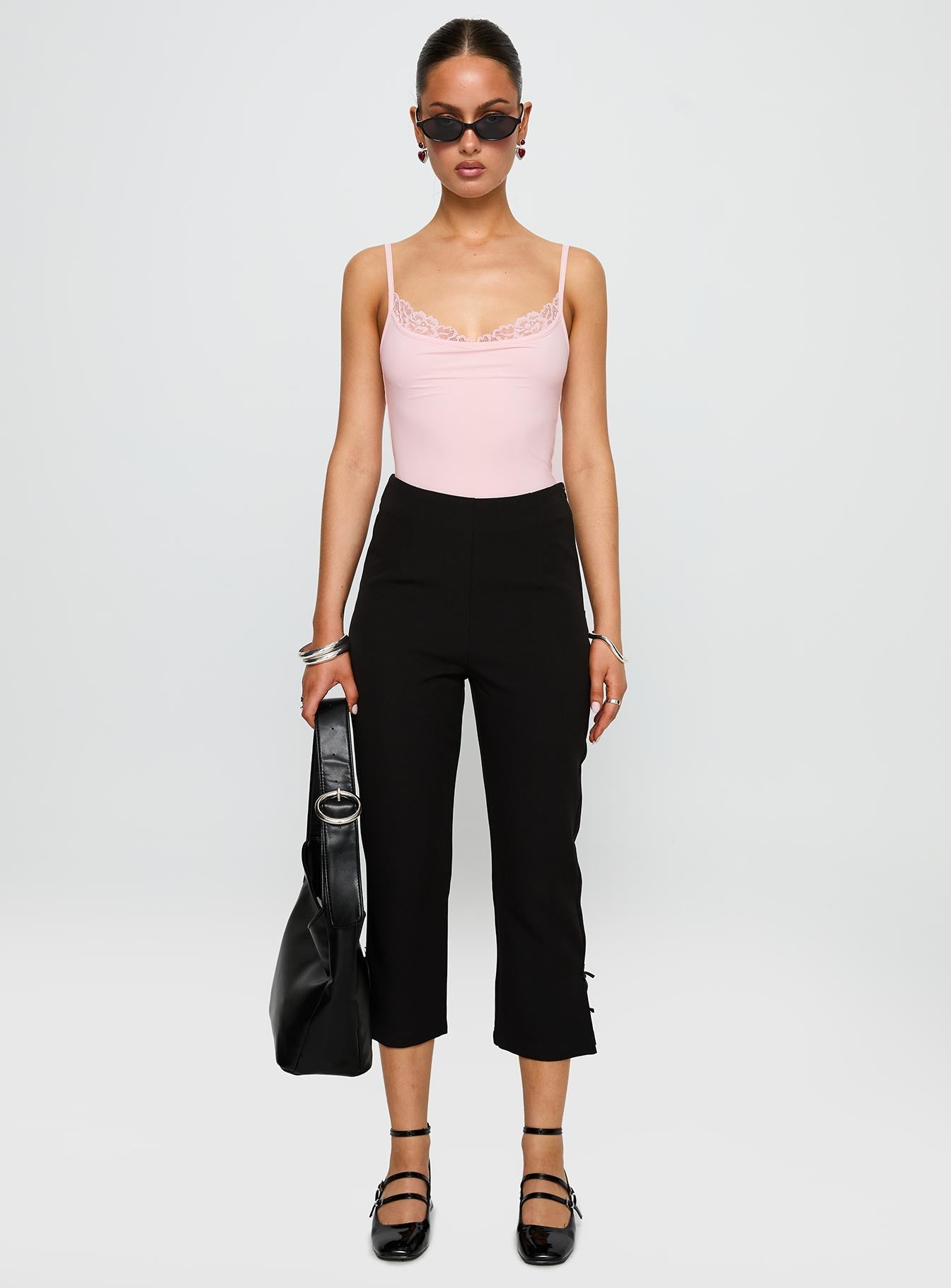 Aetherial Lace Detail Bodysuit Pink