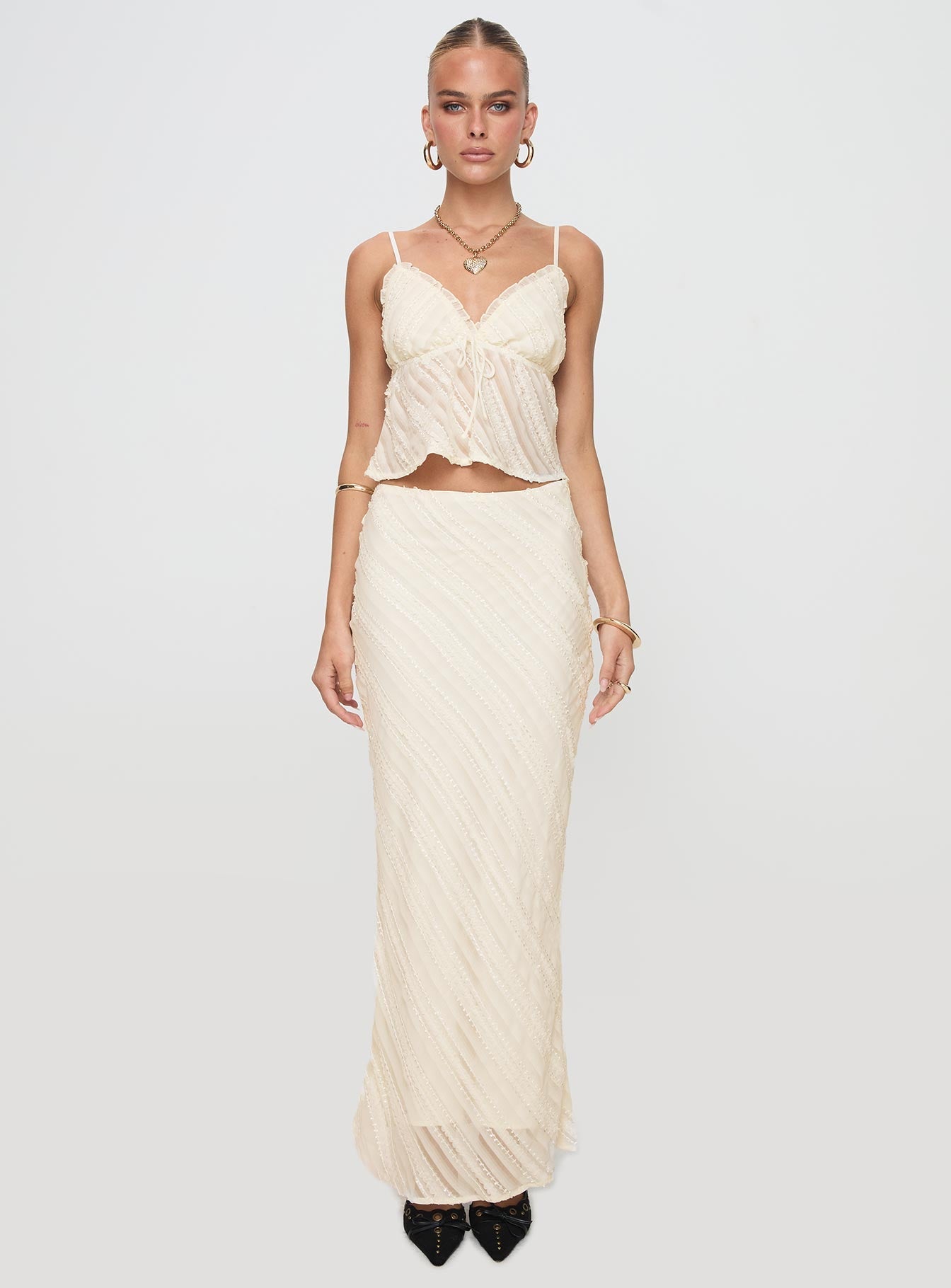 Jacintha Maxi Skirt Cream