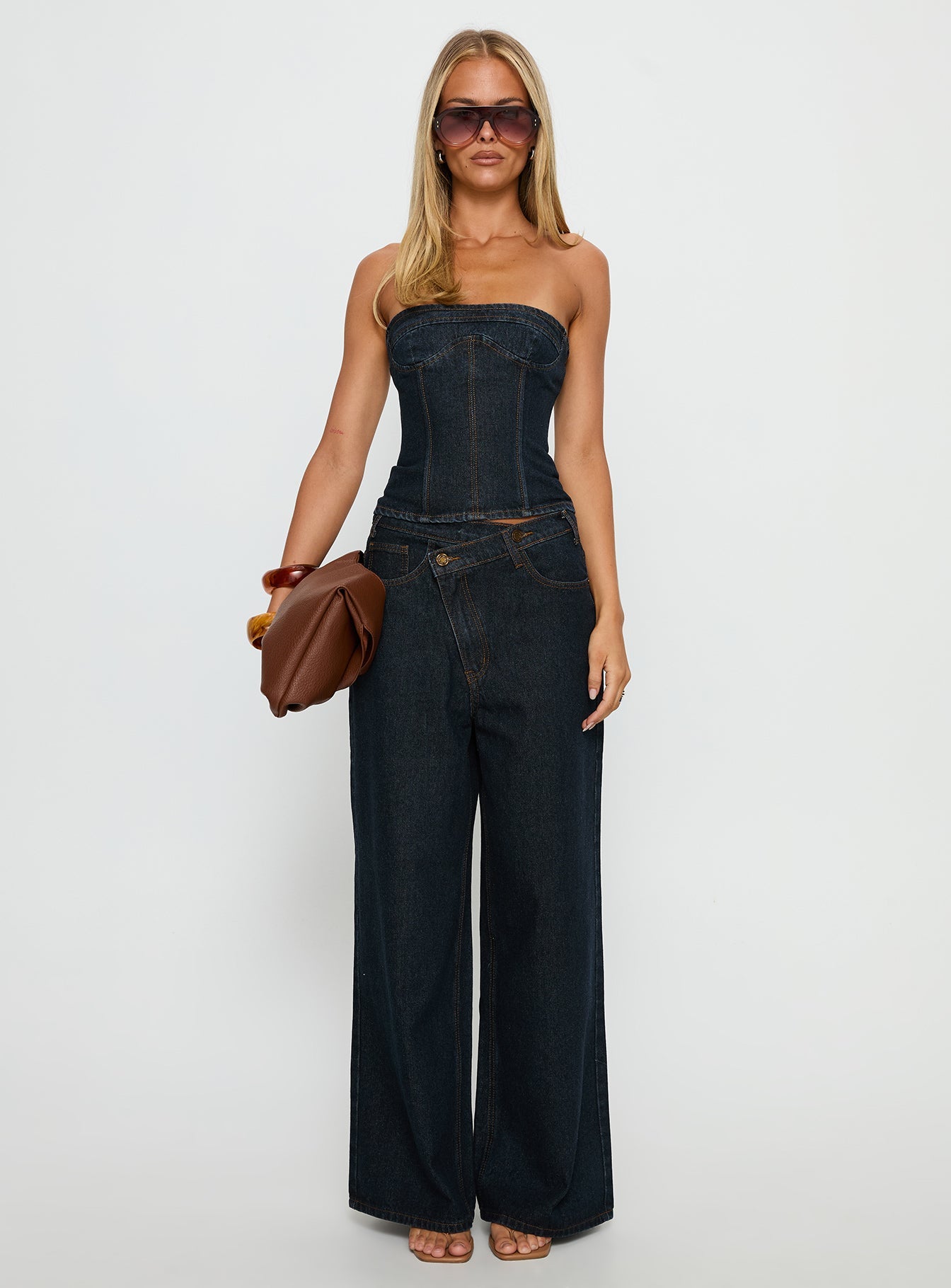 Blue Crush Low Rise Wide Leg Jeans Indigo