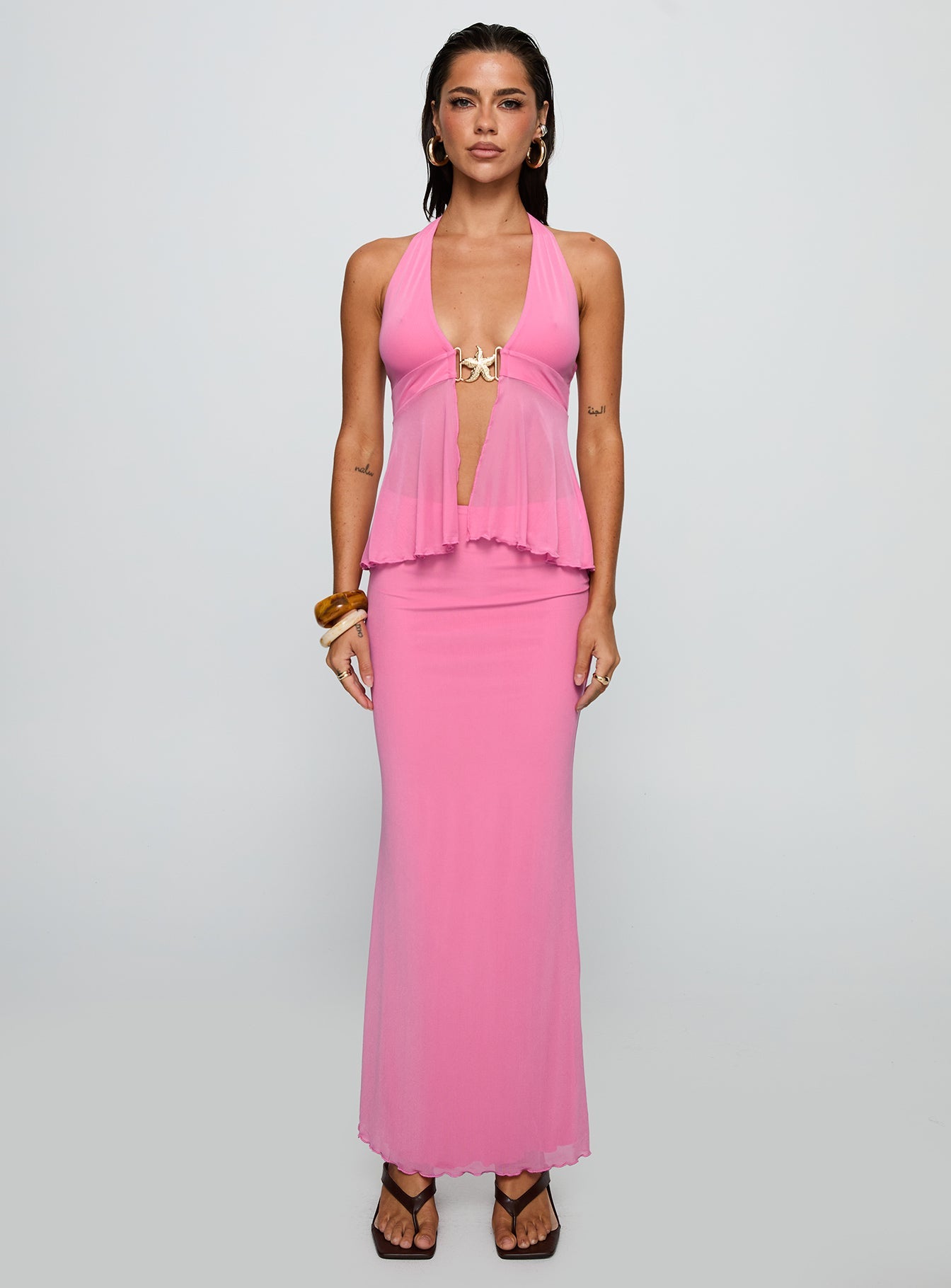 De Angelo Maxi Skirt Pink