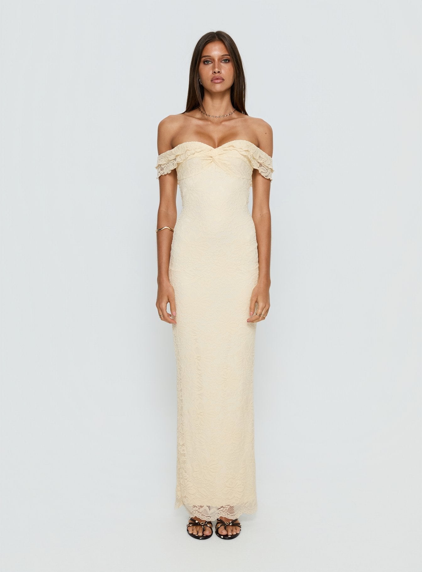 Anabeila Strapless Maxi Dress Lemon