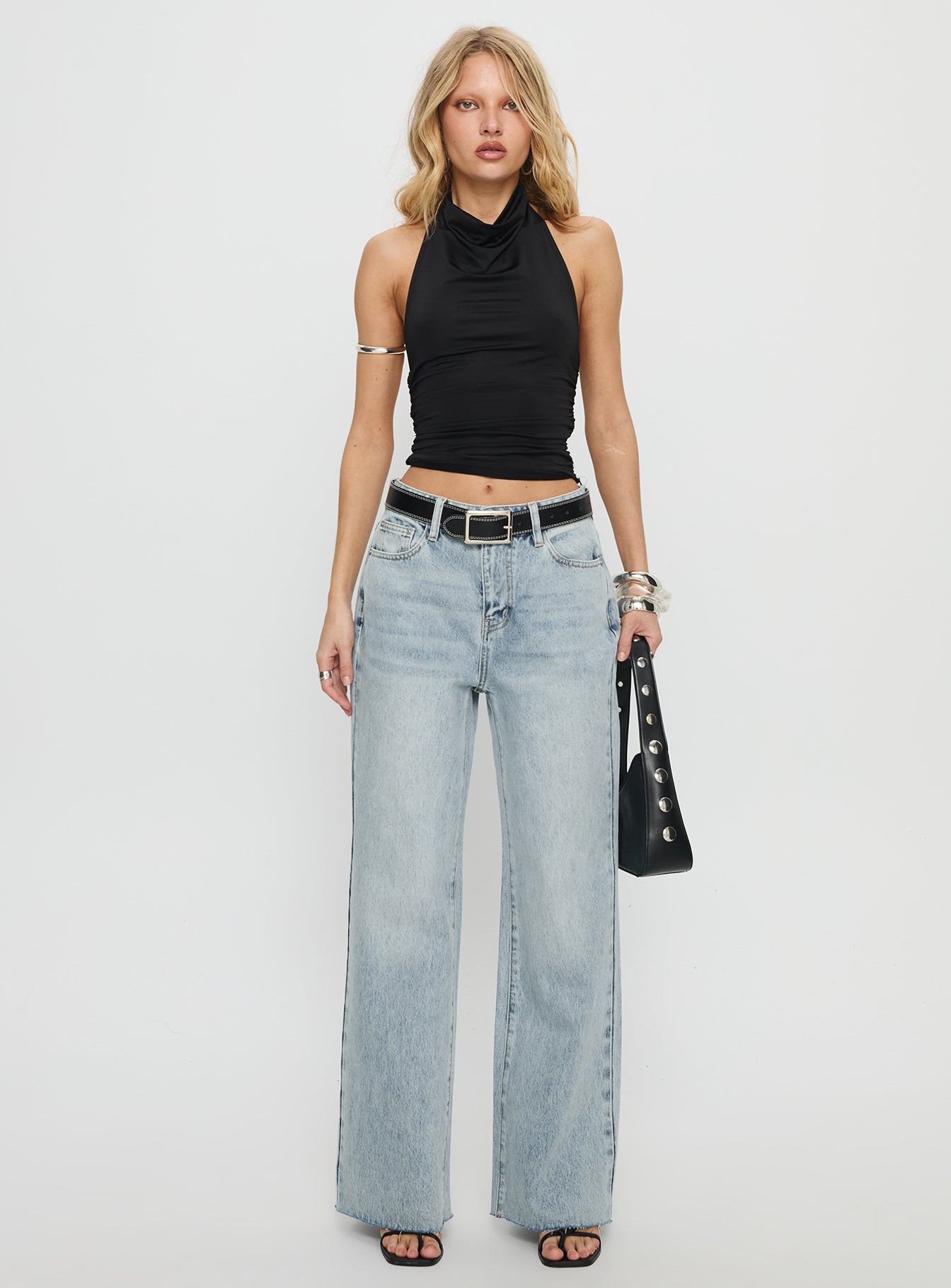 Henesey High Rise Straight Leg Jeans Light Wash