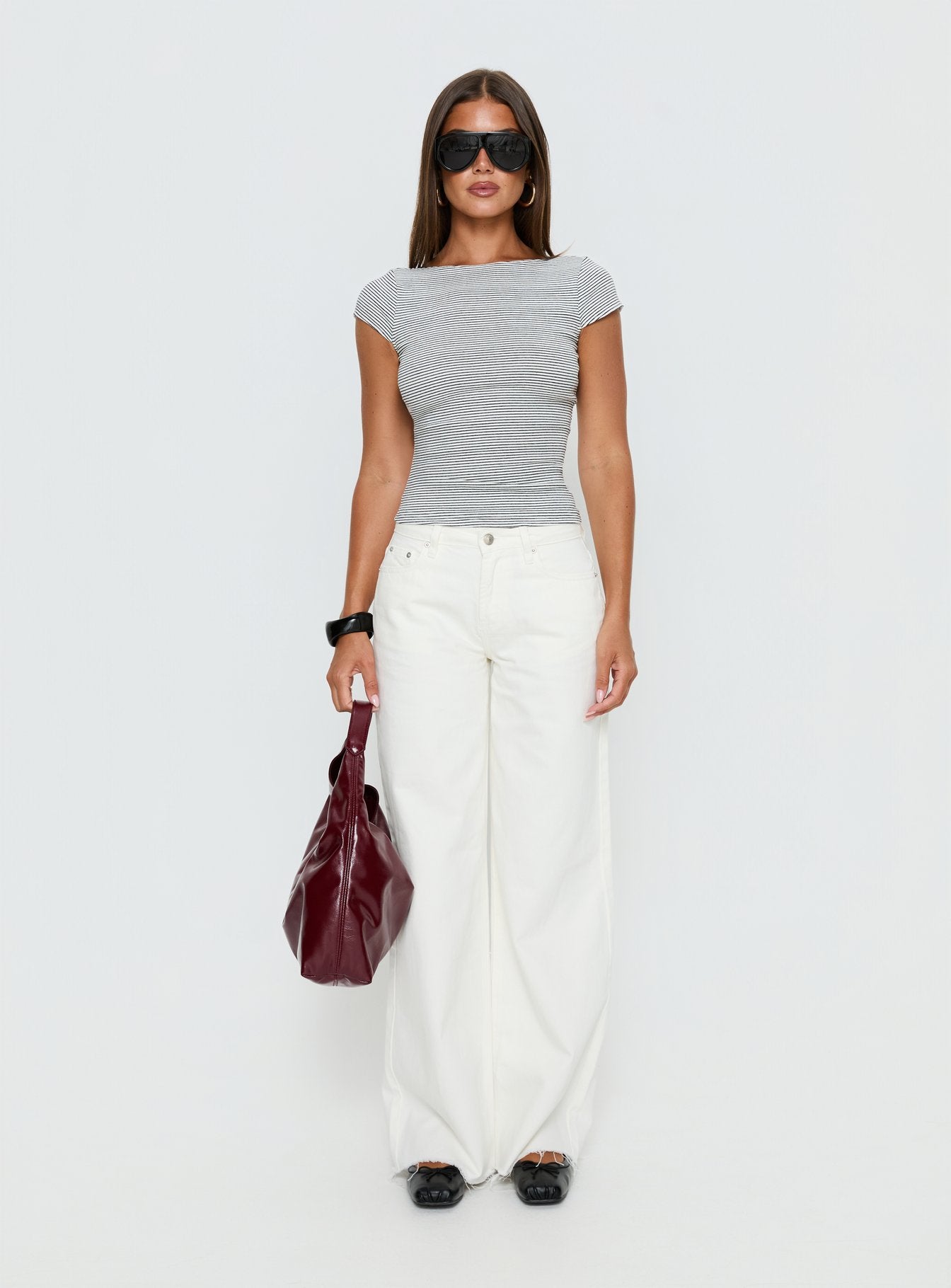 Darla Low Rise Straight Leg Jean White