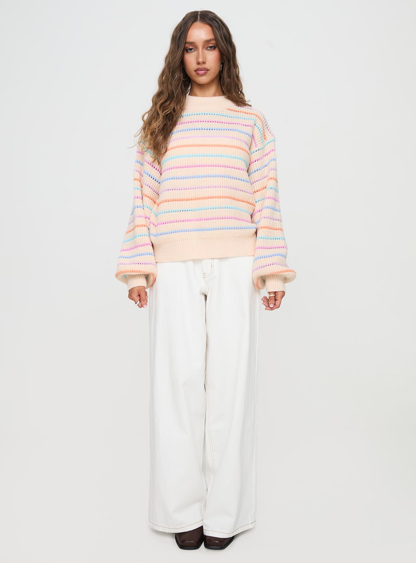Harmony Balloon Sleeve Knit Sweater Multi