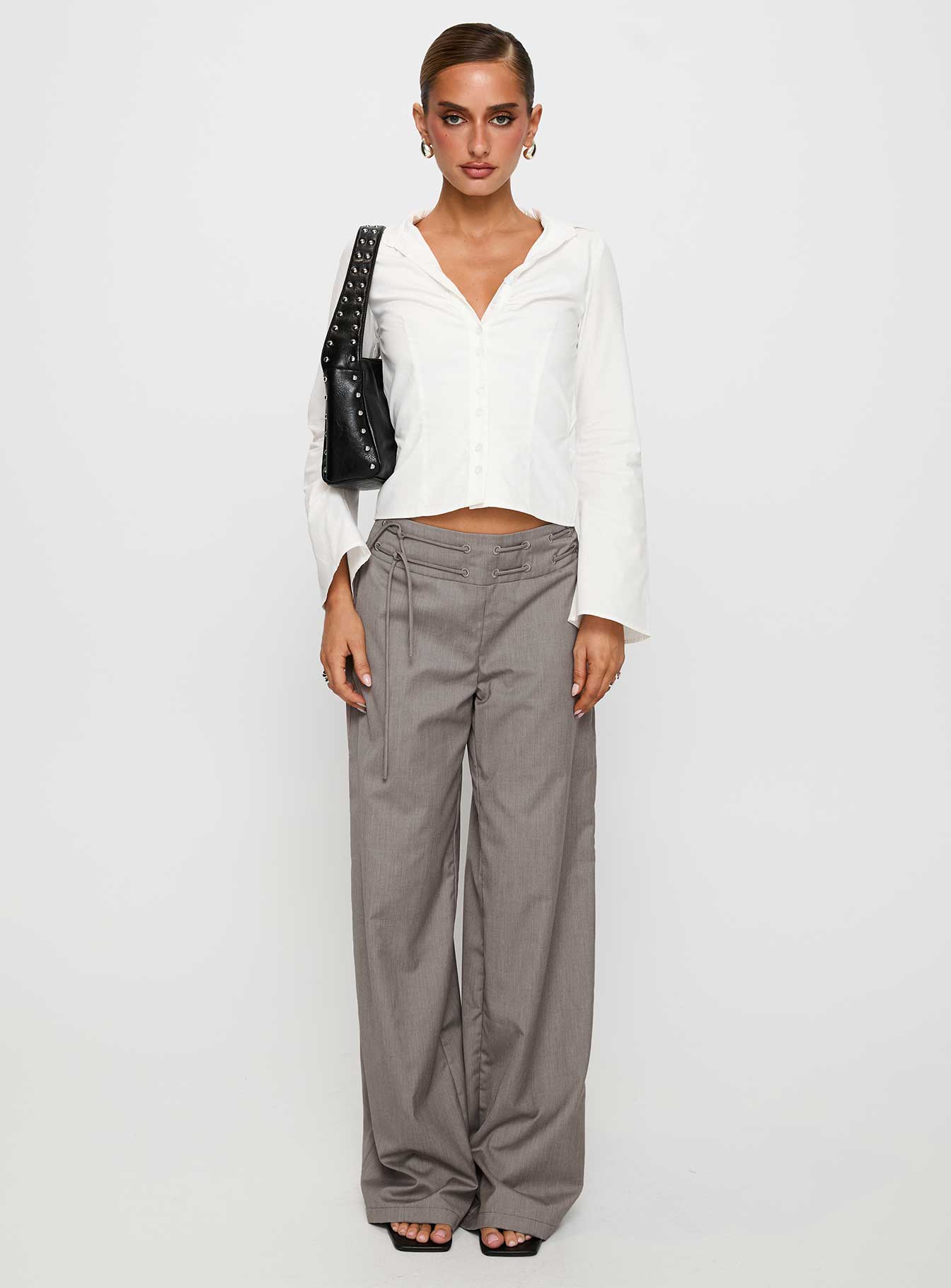 Just Have Fun Wide Leg Pant Grey Tall