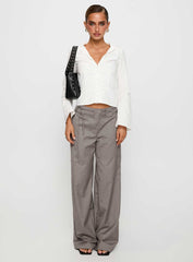 Just Have Fun Wide Leg Pant Grey Tall