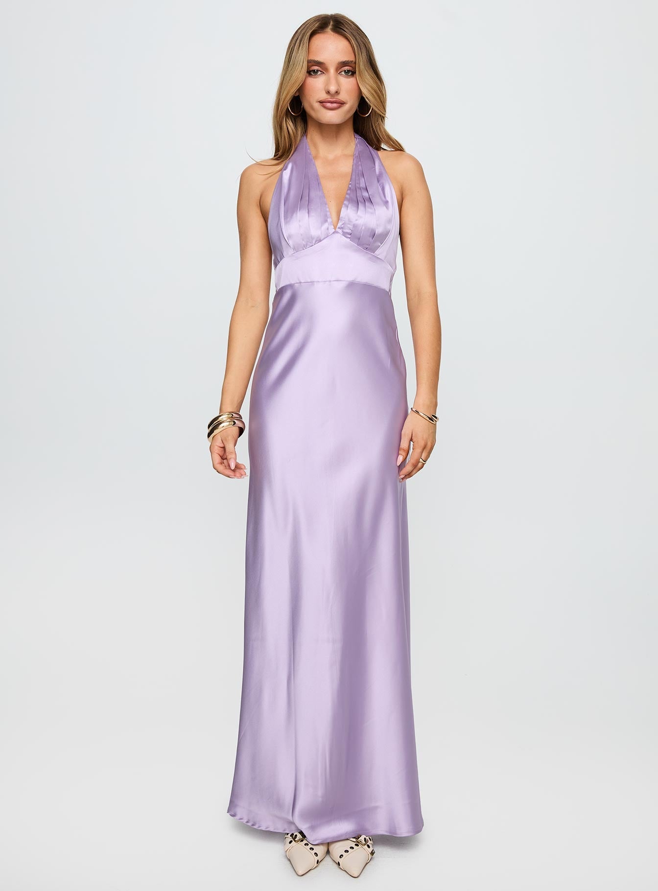 Big Screen Halter Maxi Dress Lilac
