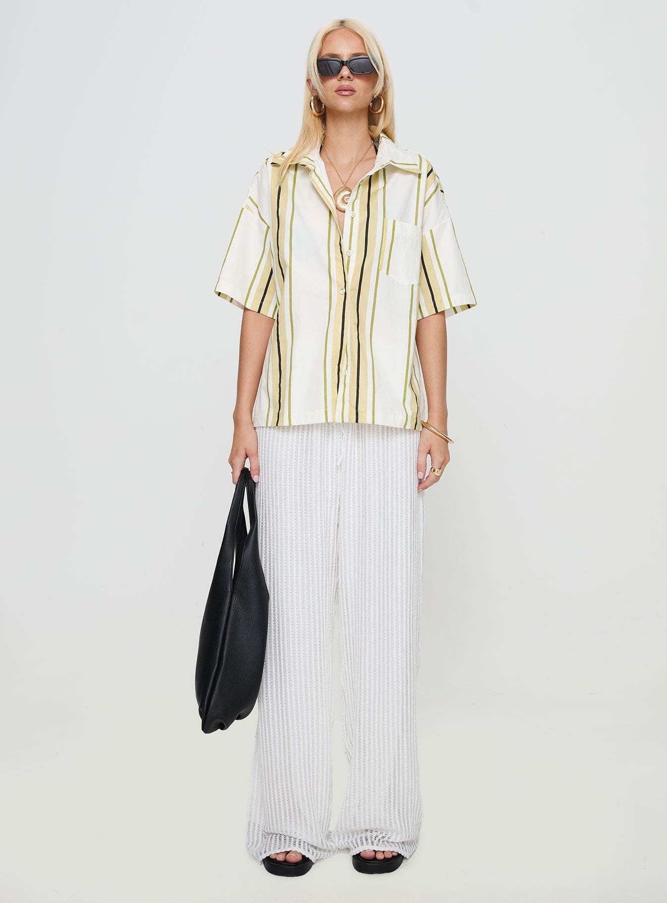 Karyn Top White / Yellow Stripe
