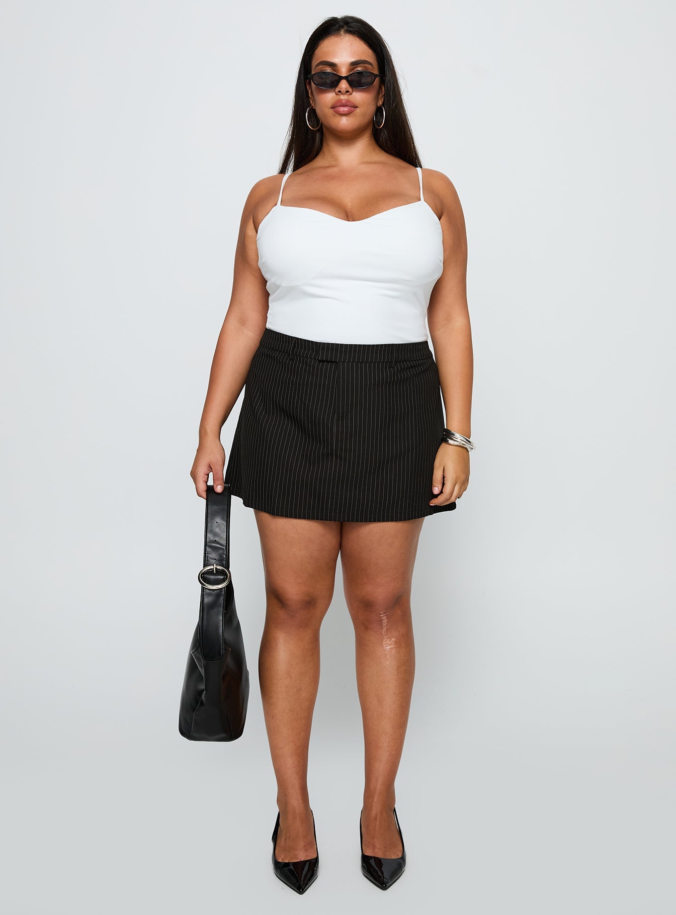 Feminique Skort Black Stripe Curve
