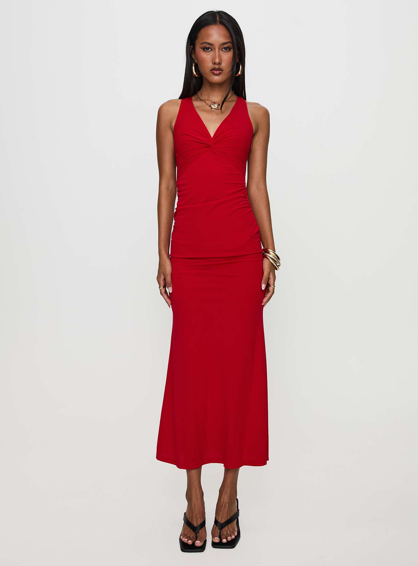Mesmerise Halter Maxi Dress Red