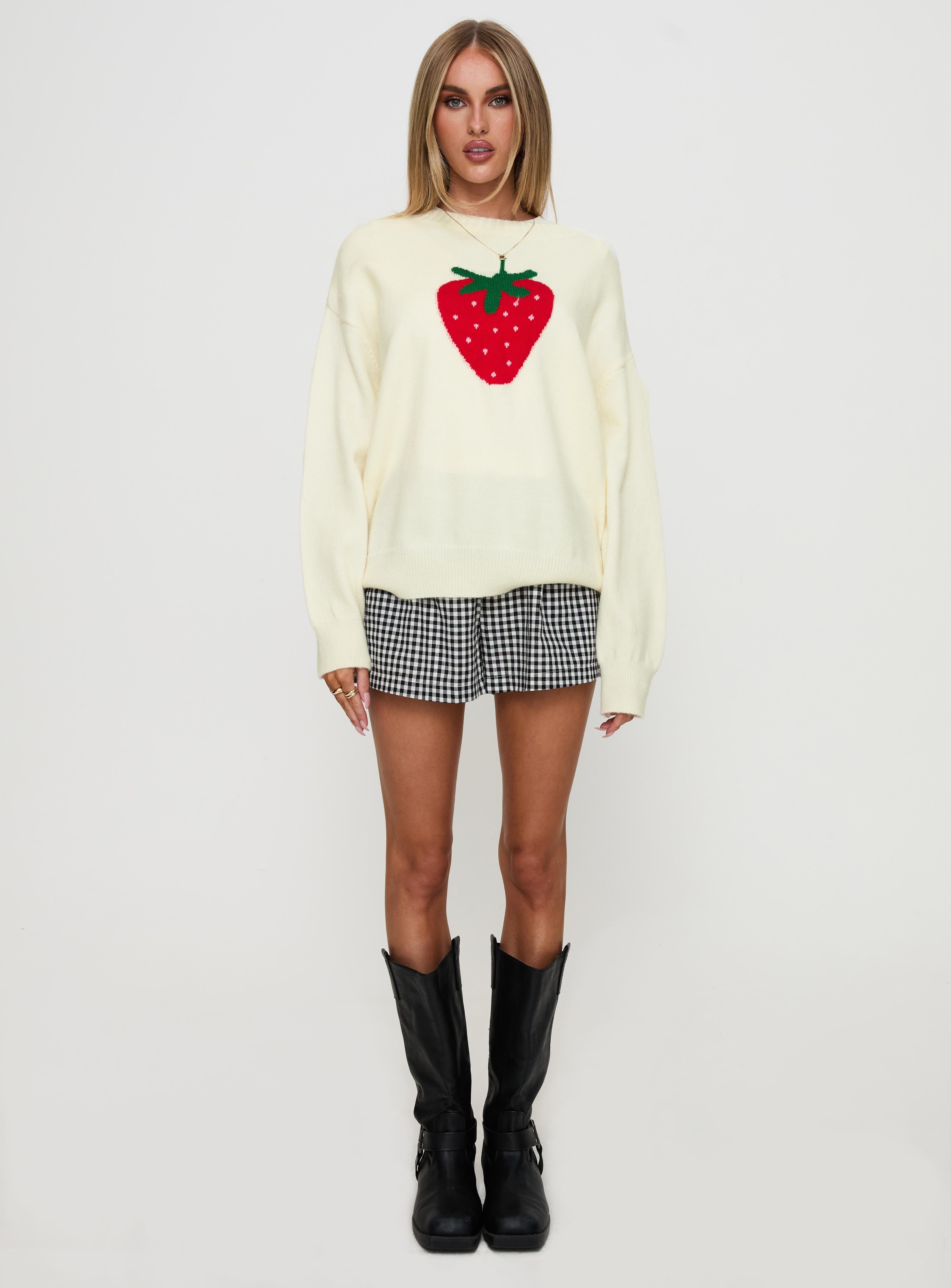 Living Is Easy Knit Sweater White