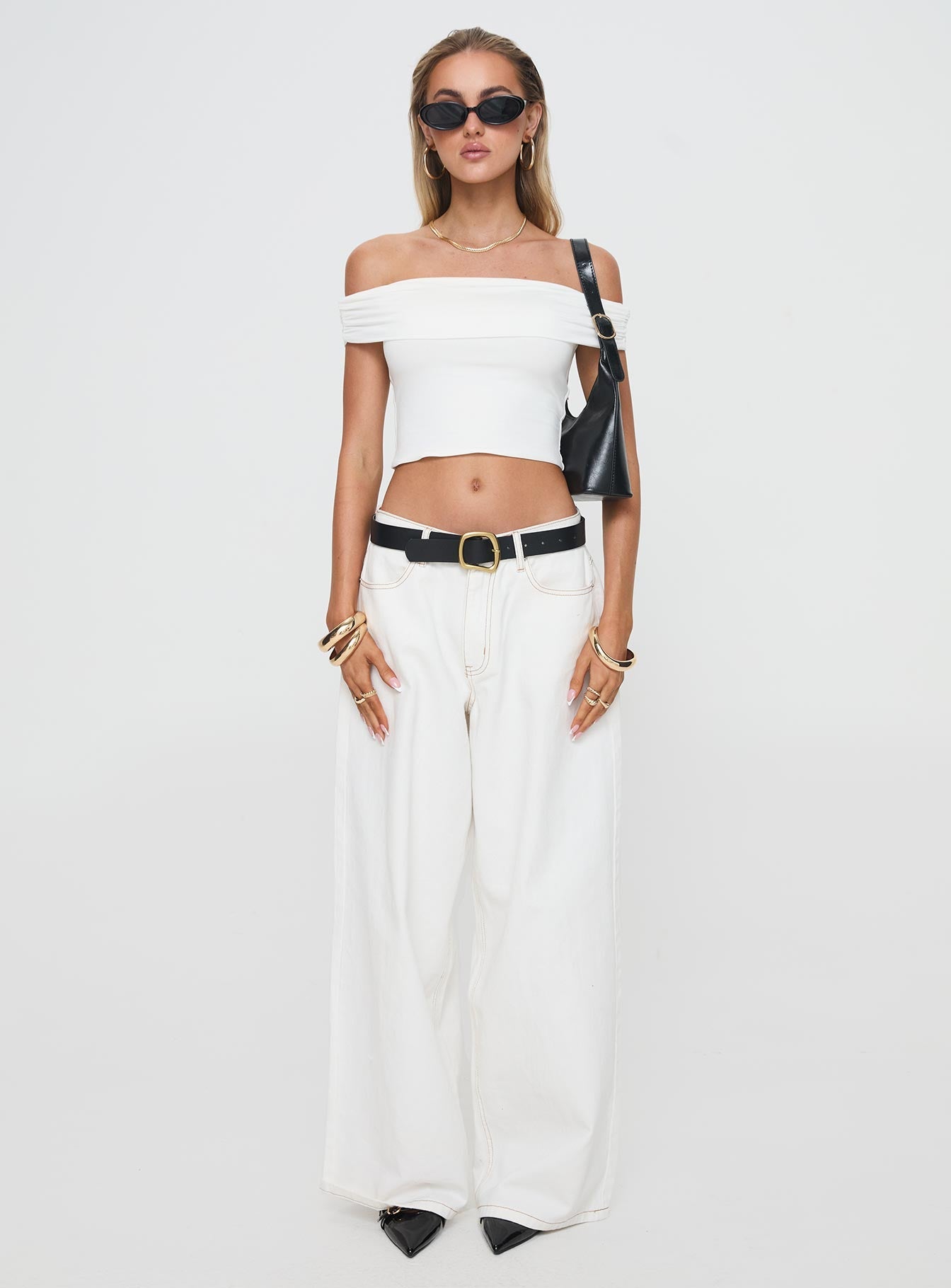 Channel Off The Shoulder Top White