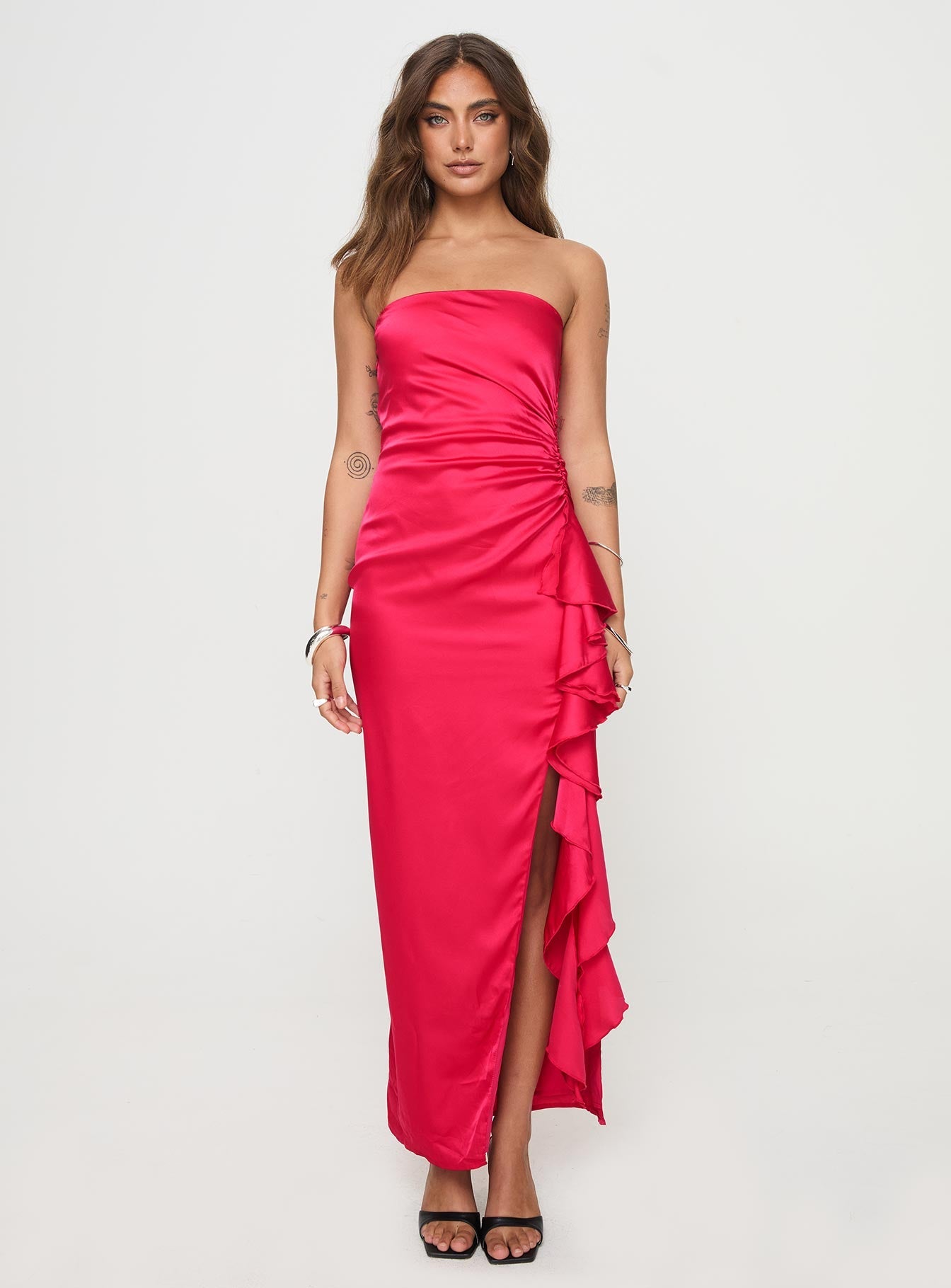 Callita Strapless Maxi Dress Red
