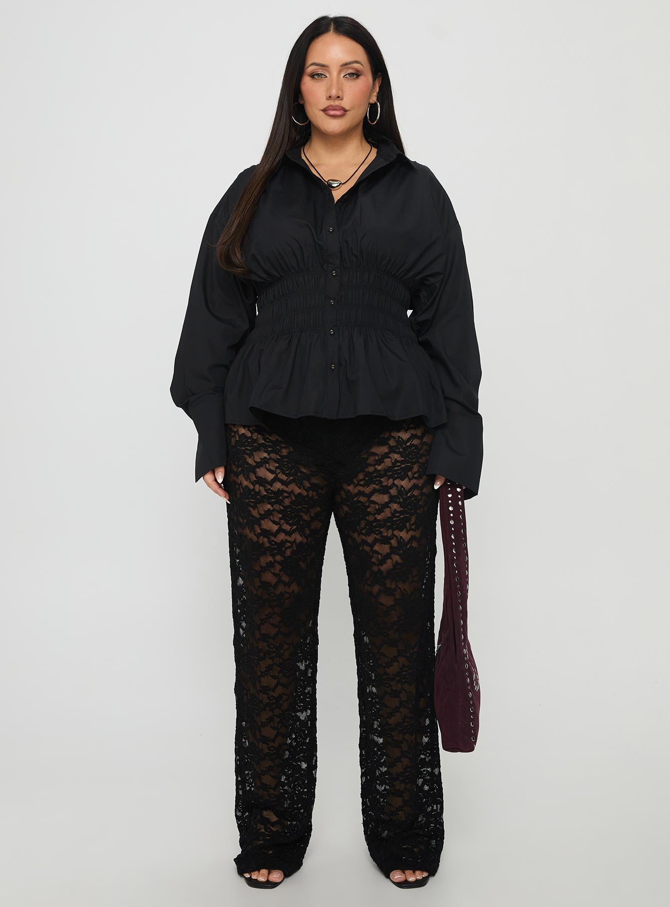 Peru Lace Pants Black Curve