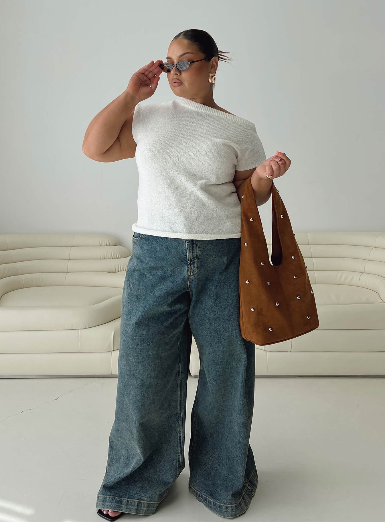 Ashfield Off Shoulder Top White Curve