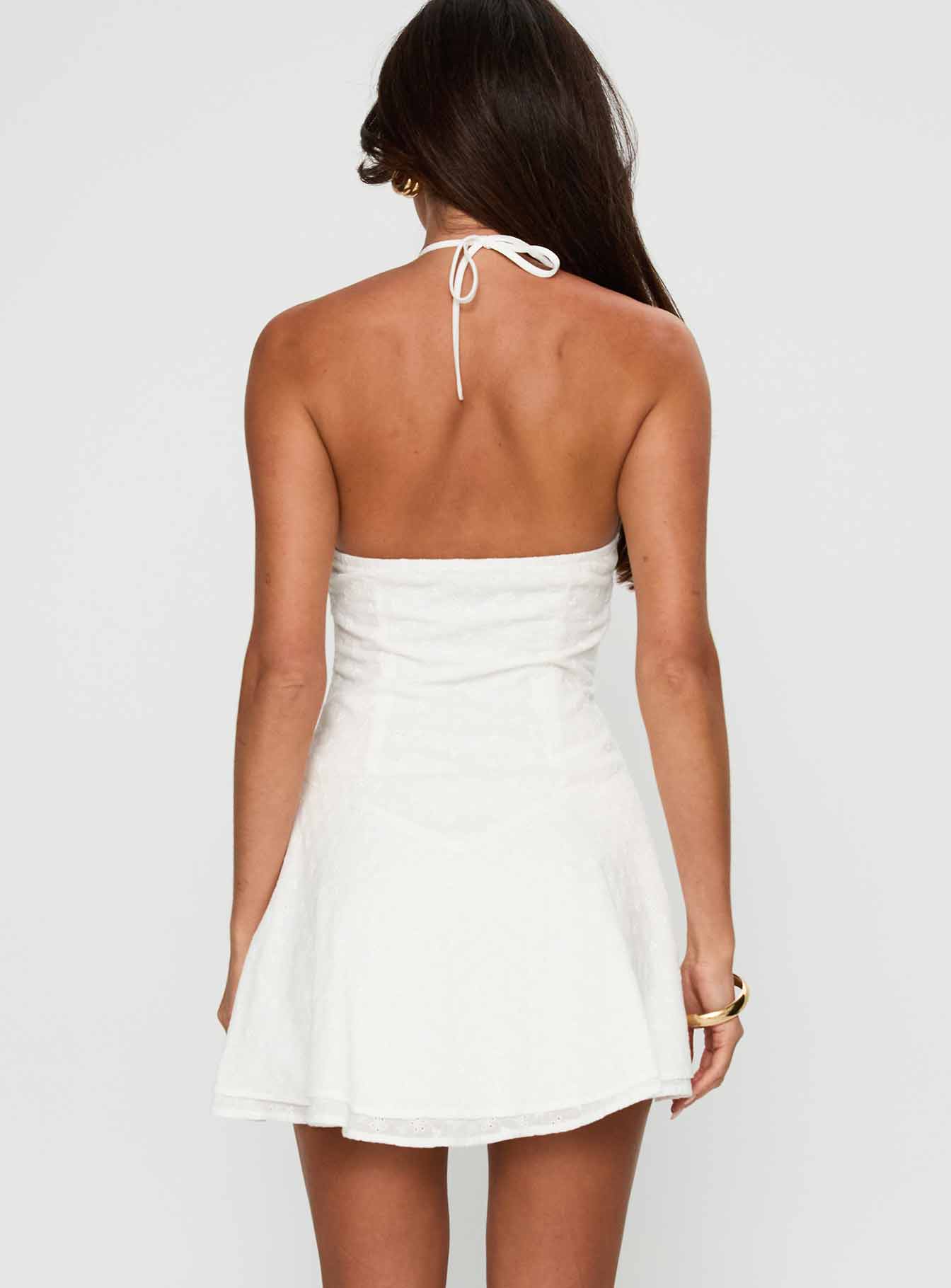Flowerchild Halter Mini Dress White