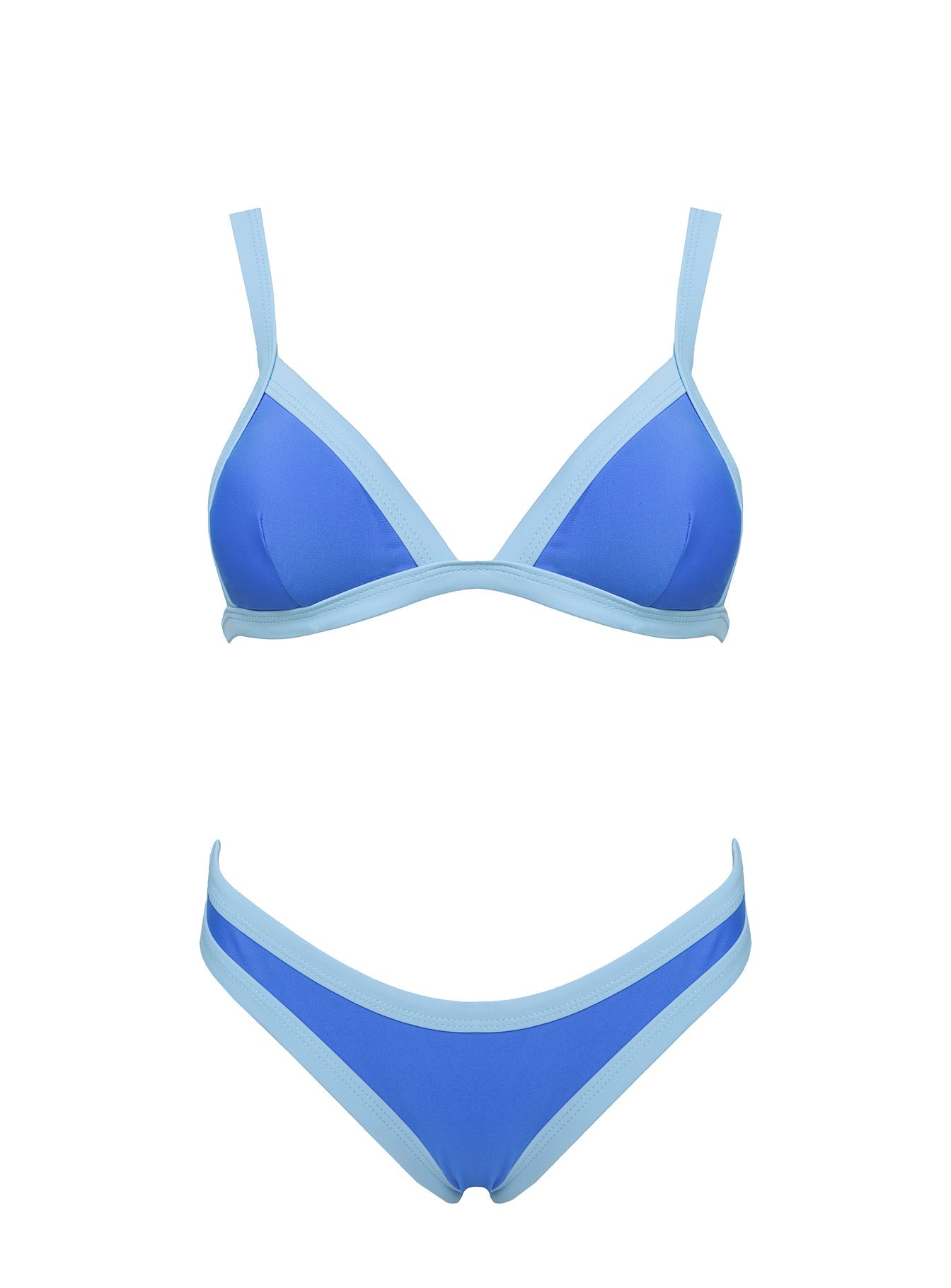 Amiri Contrast Triangle Bikini Top Blue