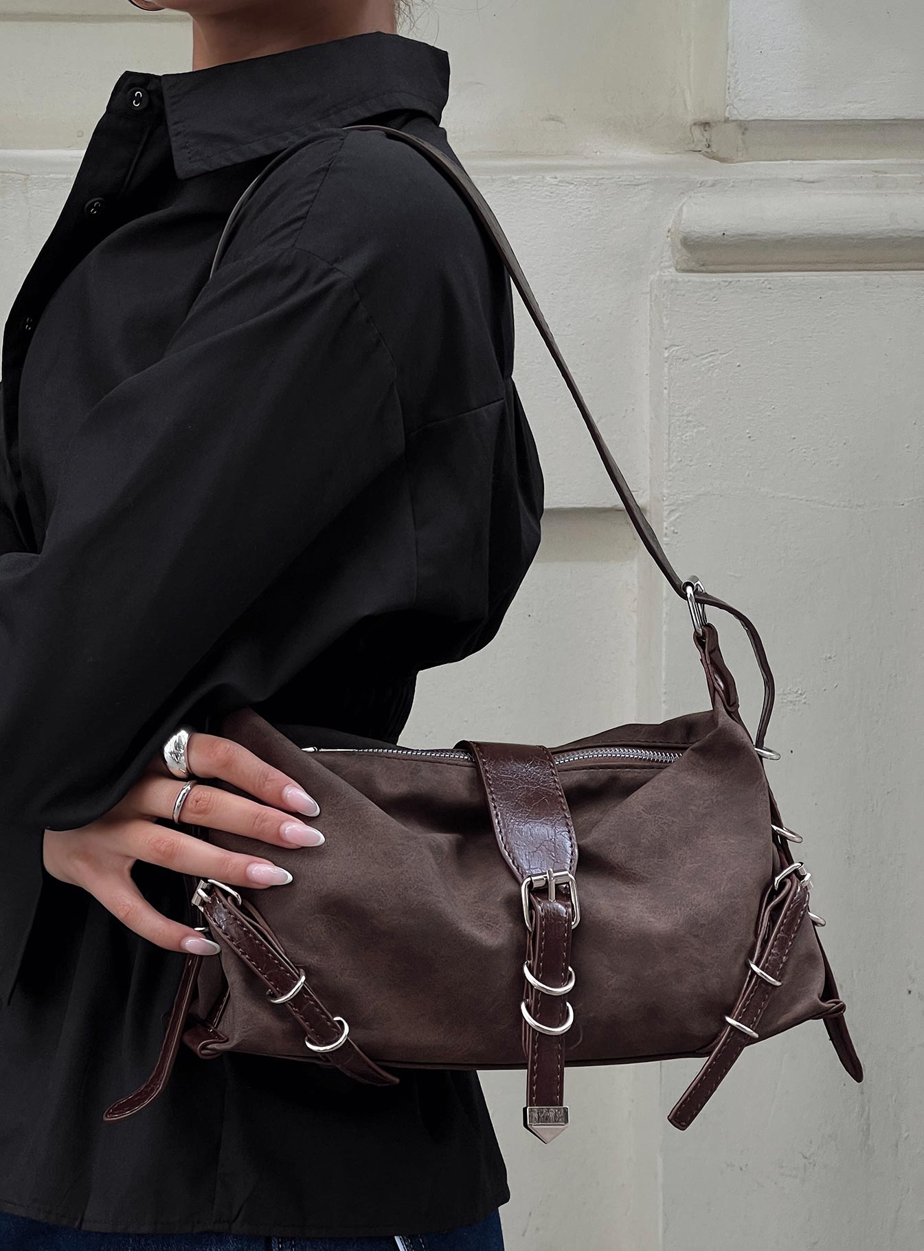 Anatolius Shoulder Bag Washed Brown