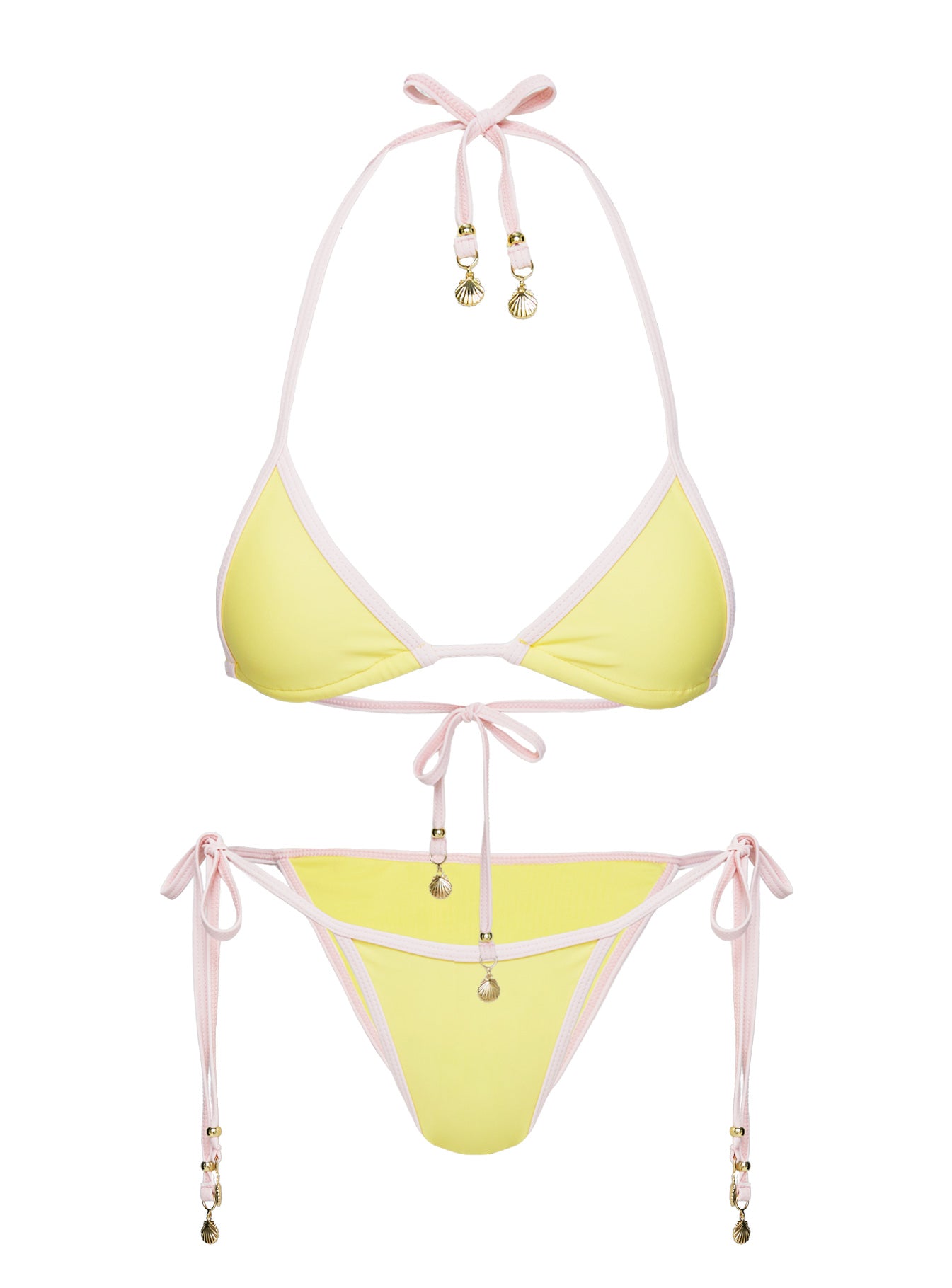 Beasley Tie Side Bikini Bottoms Yellow / Pink