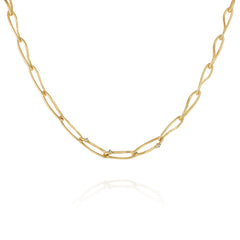 Goldtone Twisted Link Chain Necklace
