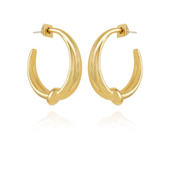 Goldtone Open Knotted Hoop Earrings